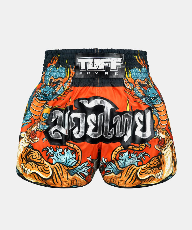 Tuff Payak The Masked Warrior Muay Thai Shorts - Orange