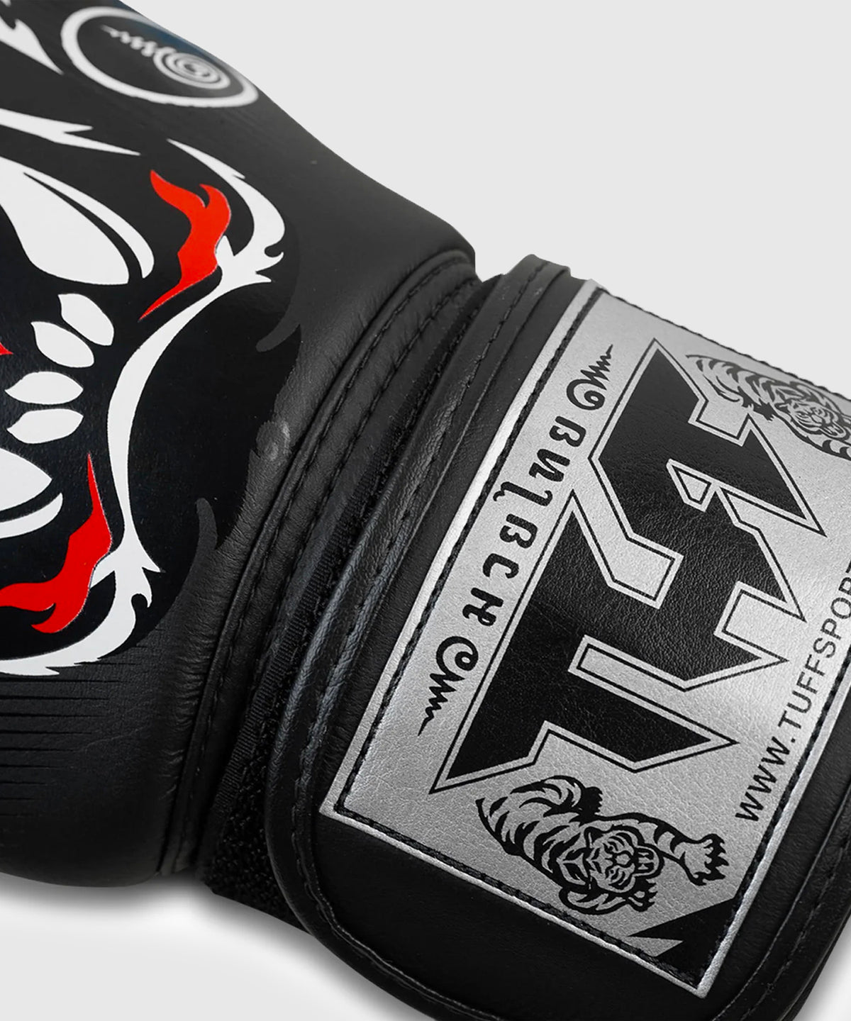 Tuff Tiger Leder Muay Thai Handschuhe - Schwarz