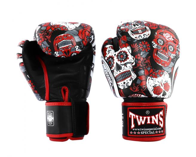 Gants de Boxe Twins Special Fantasy 4 Skull - Rouge