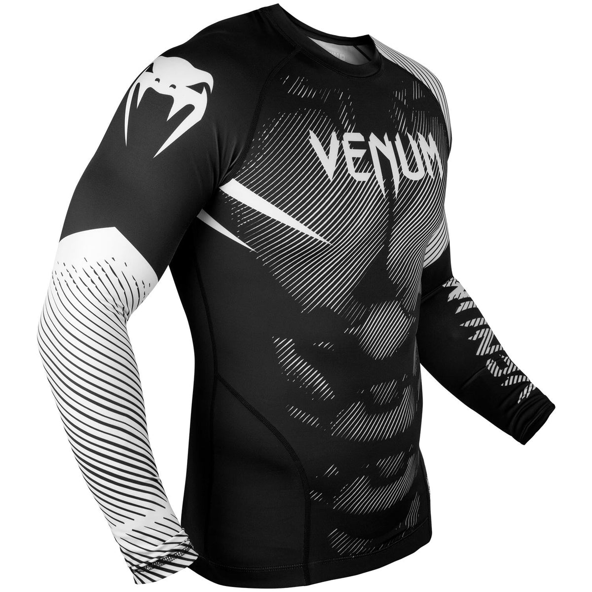 Rashguard Venum NoGi 2.0 - Manches Longues Approuvé IBJJF - Noir/Blanc
