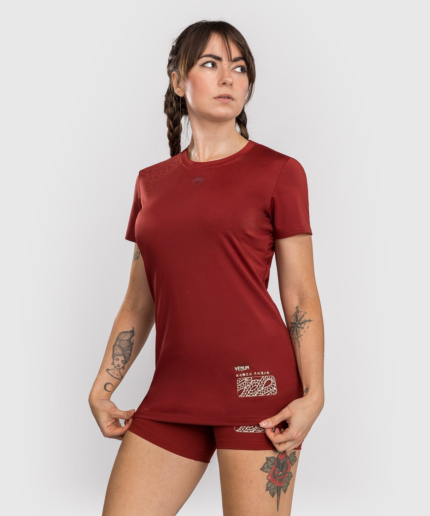 Venum Serpenti Camiseta Dry-Tech para Mujer – Burdeos/Marfil