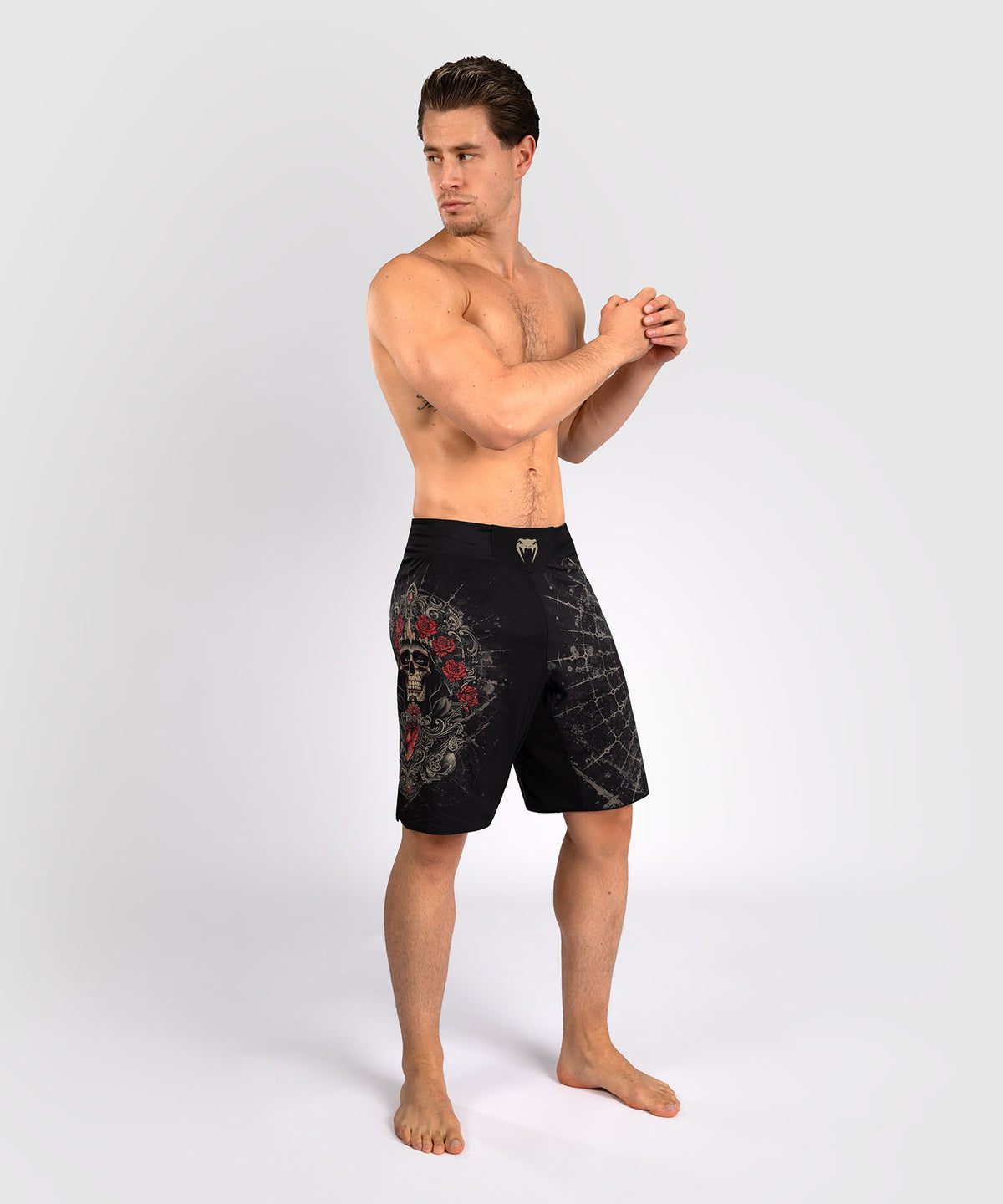 Short de Combat pour Hommes Venum Santa Muerte 5.0 - Noir Profond/Or