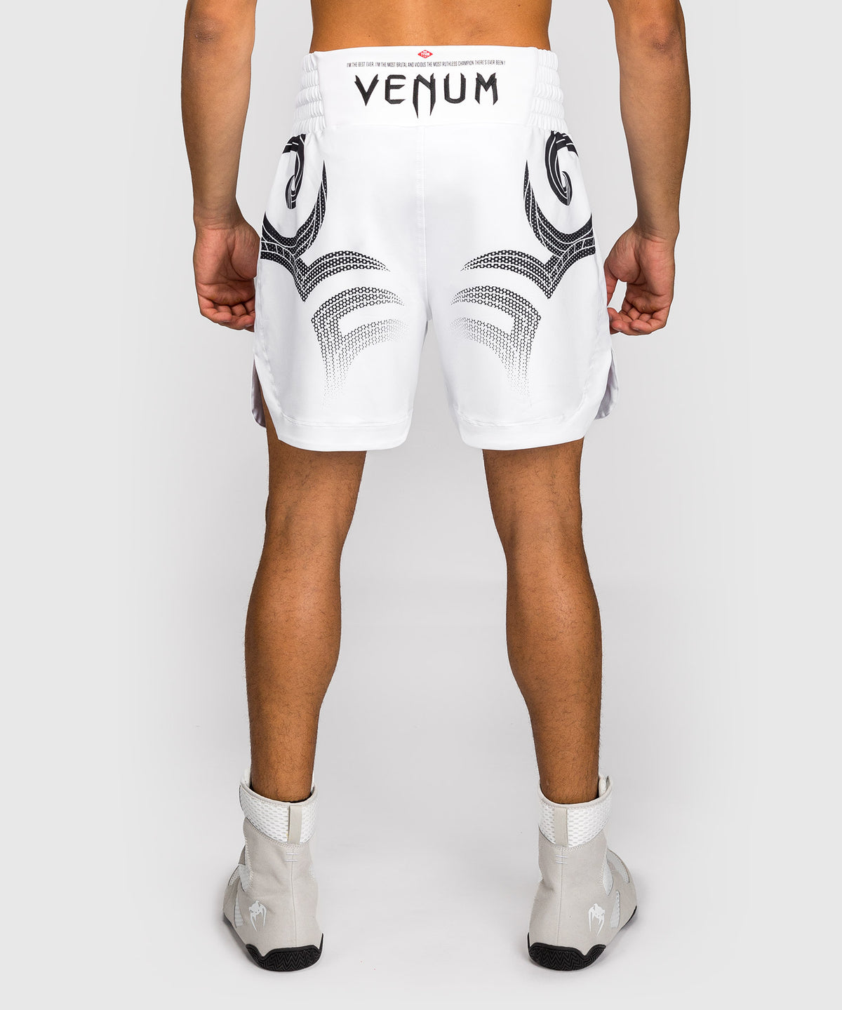 Short de Boxe Venum x Mike Tyson Tiger - Blanc Optique/Noir Profond