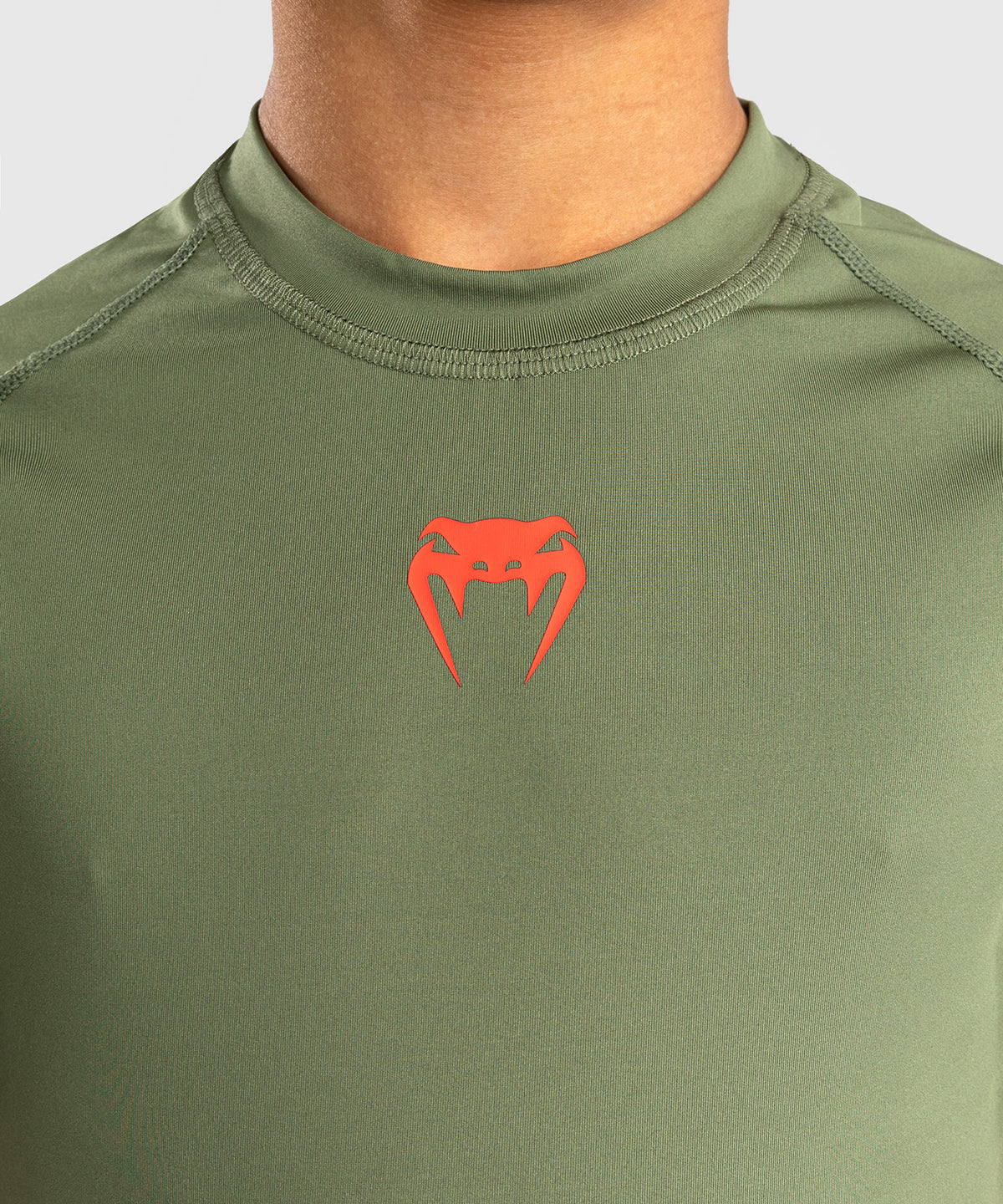 Venum Contender Kids Rashguards Short Sleeves - Army Green/Orange