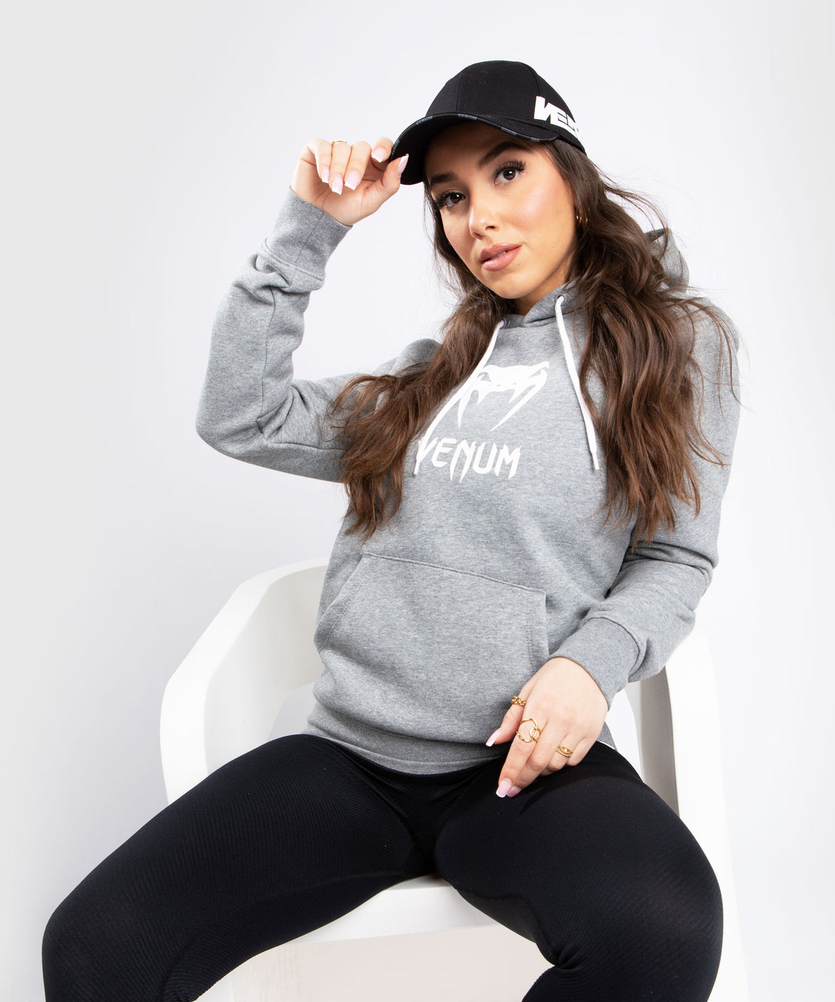 Venum Classic Hooded Sweatshirt – Für Frauen – Hellgrau Meliert
