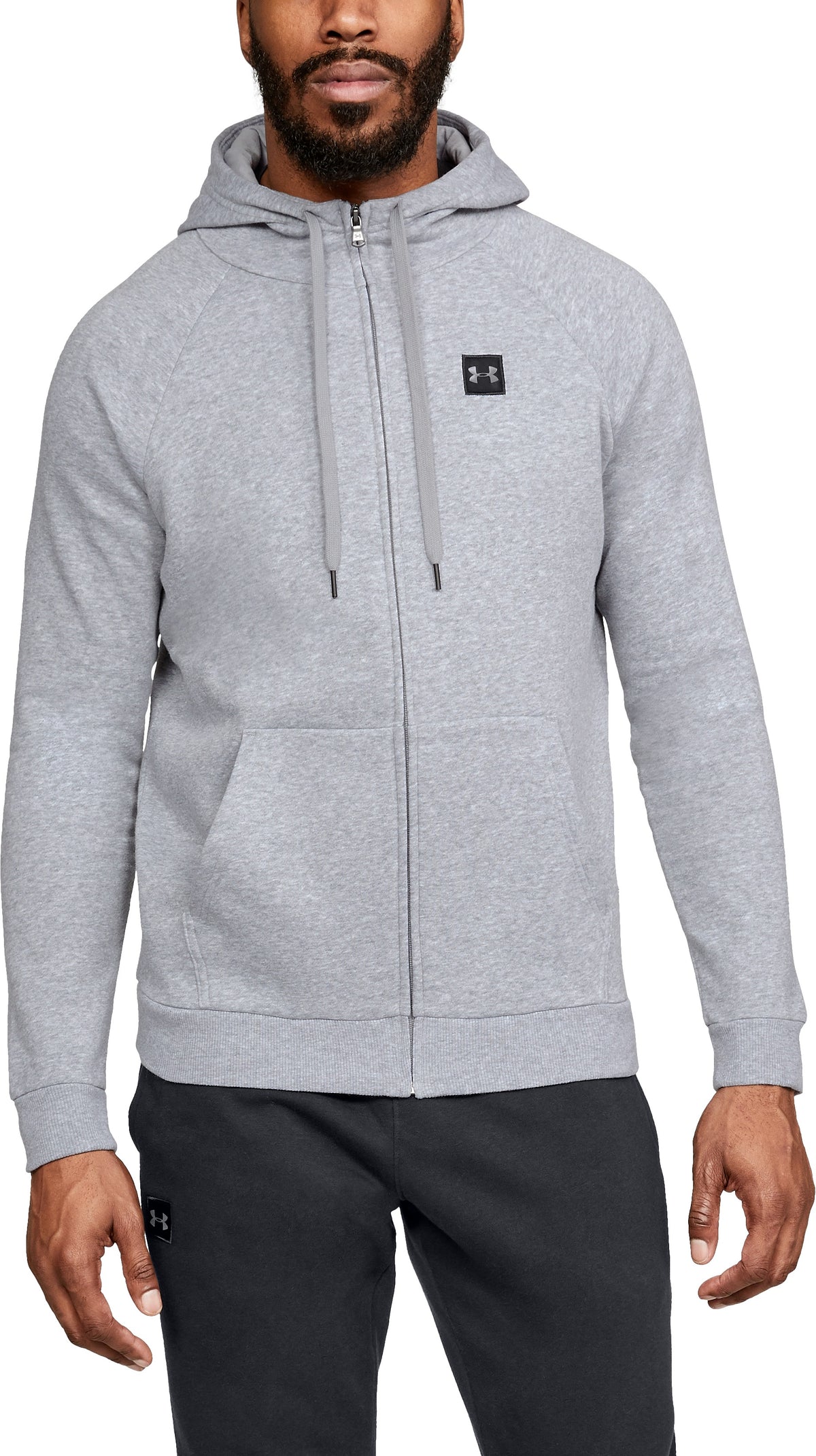 Under Armour Rival Fleece Fz Felpa con Cappuccio – Grigio