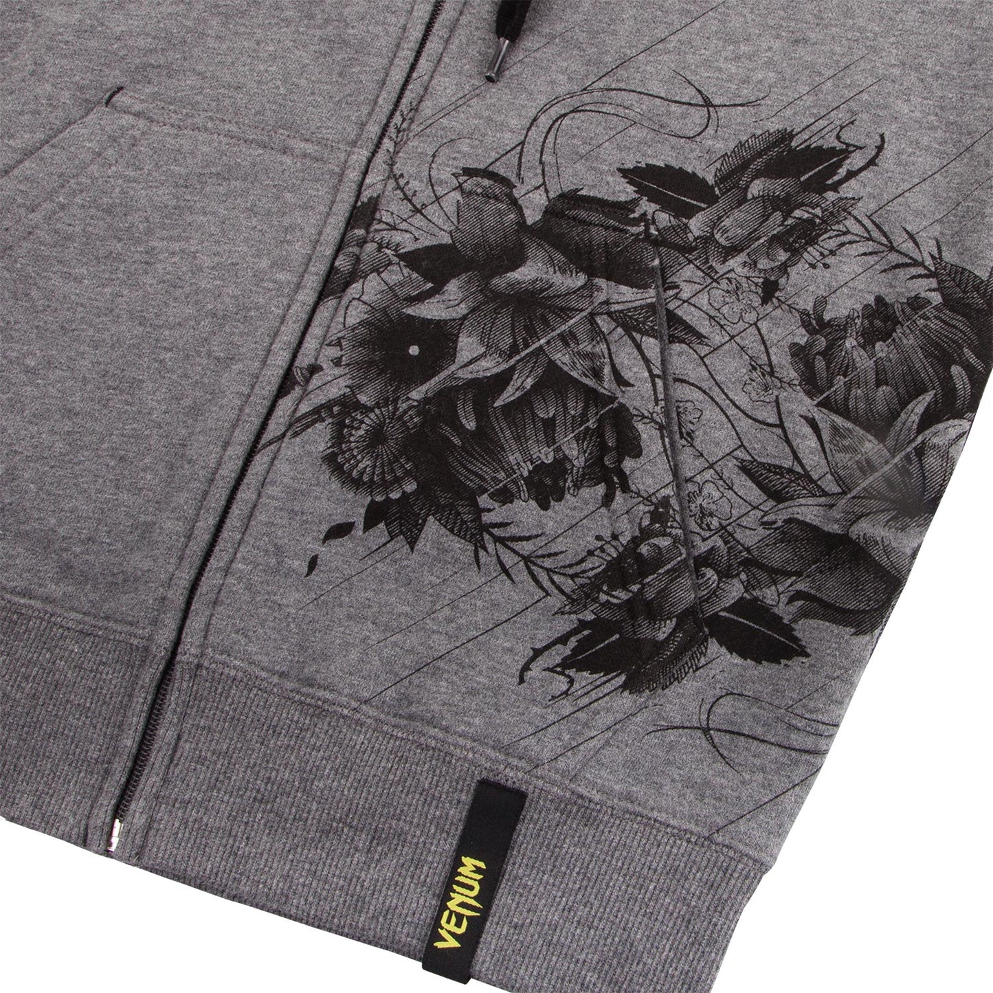 Sudadera  Hoody Venum Floral - Gris Brezo - Para Mujer