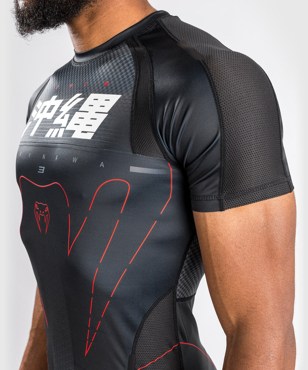 Venum Okinawa 3.0 Rashguard - Kurzarm- Schwarz/Rot