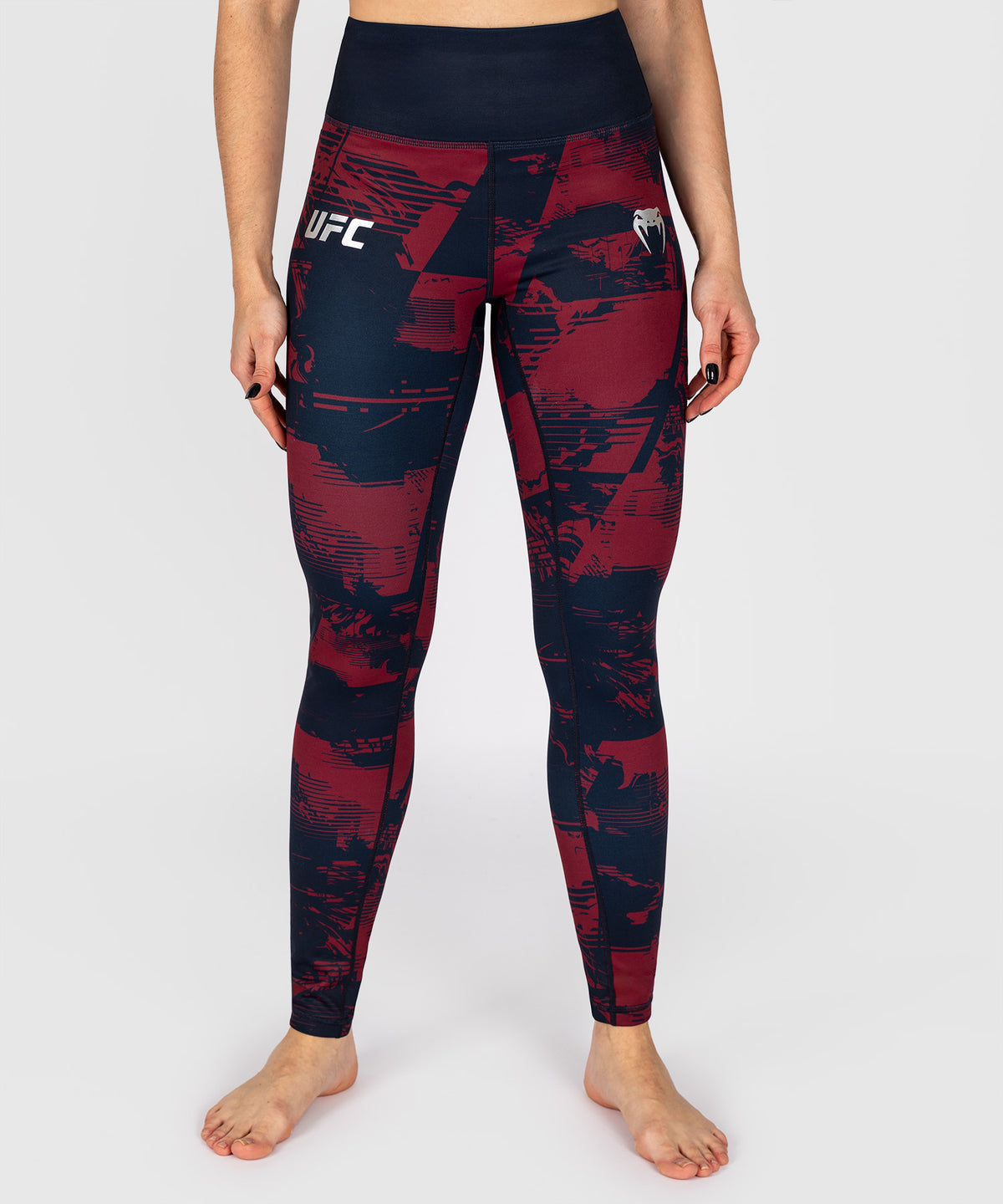 UFC Zenith by Venum Authentic Fight Week Damen-Leggings - Marineblau/Bordeauxrot/Silber