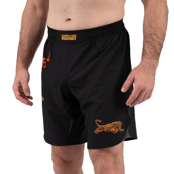 Short de MMA Scramble Burning Tiger - Noir