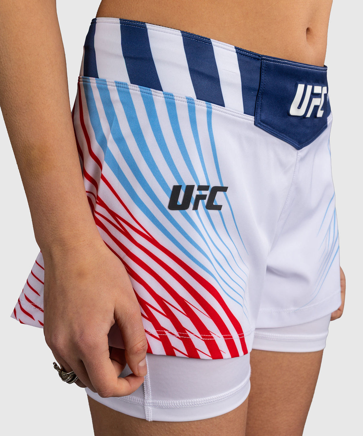 Women's Official UFC Freedom 250 by Venum White Authentic Fight Night Fight Short