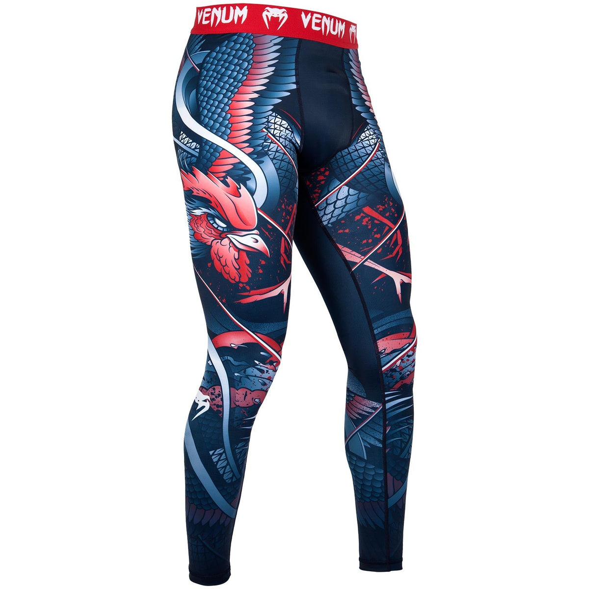 Venum Rooster Compression Pants - Navy Blue/Orange