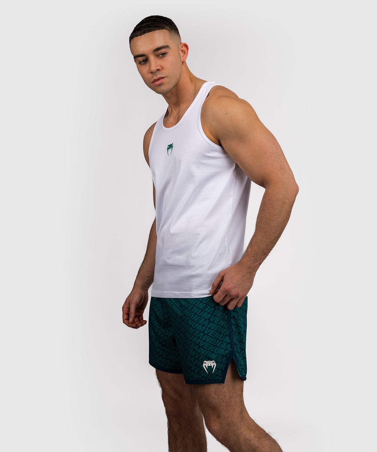 Venum Echo Camiseta sin Mangas - Blanco/Verde Esmeralda