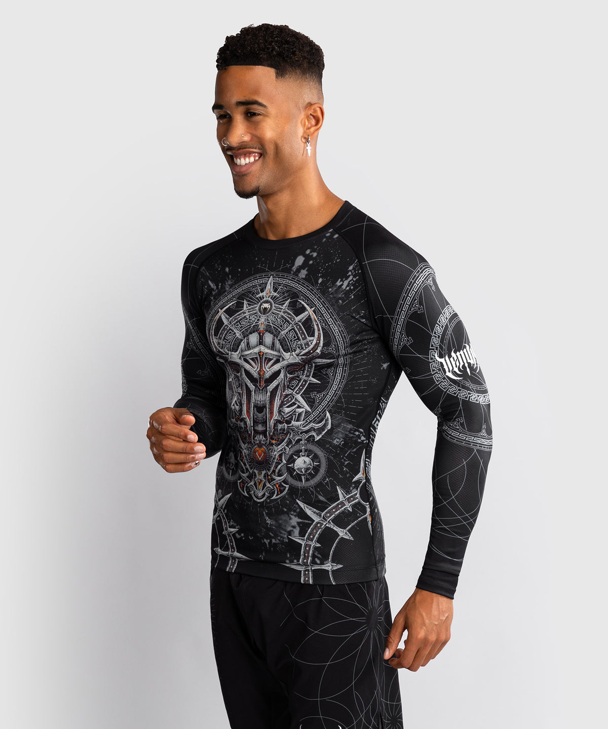 Venum Gladiator 5.0 Herren Langarm Rashguard - Schwarz/Silber