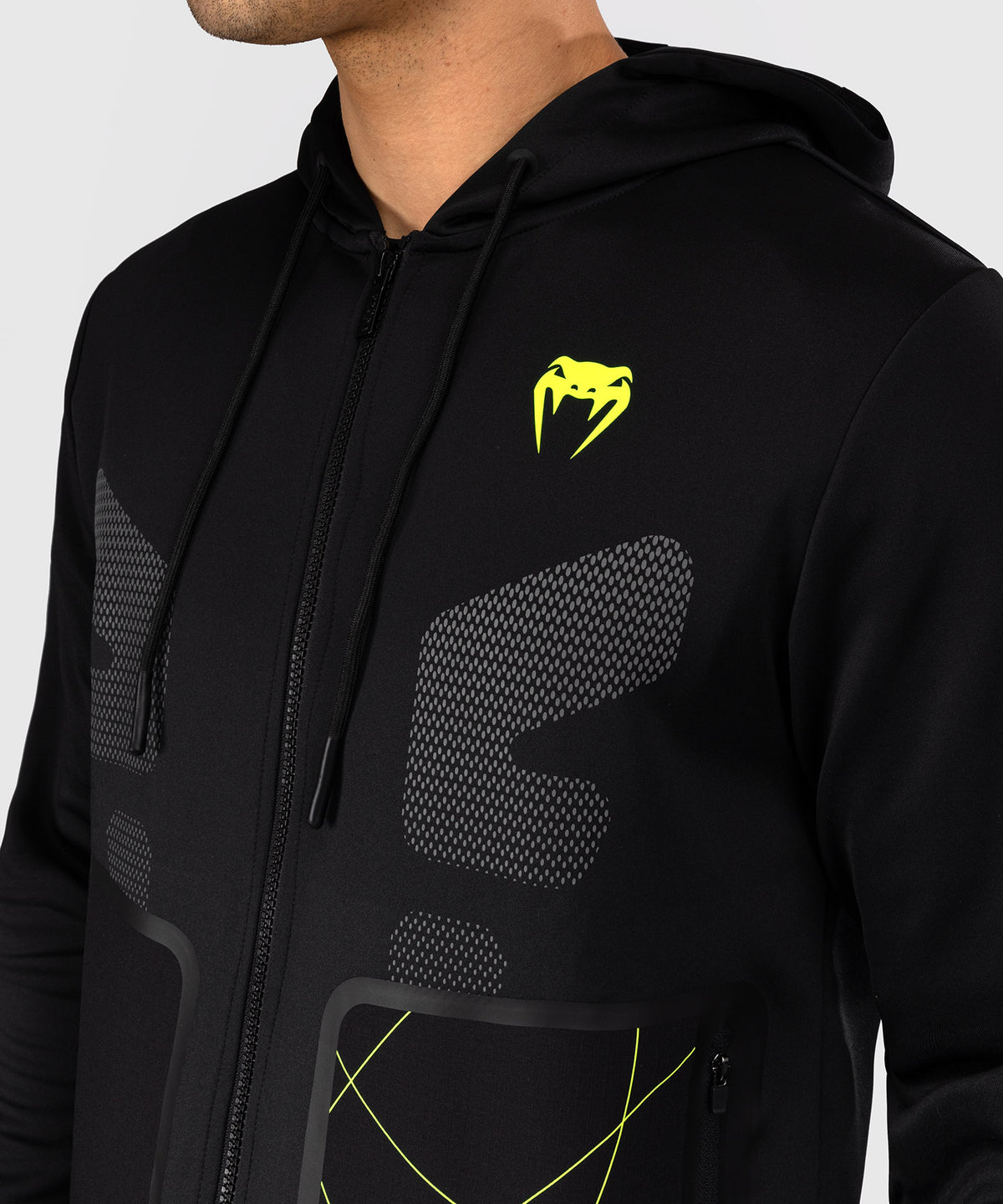 Venum Training Camp 4.0 Felpa con cappuccio con zip intera - Nero/Neo Green