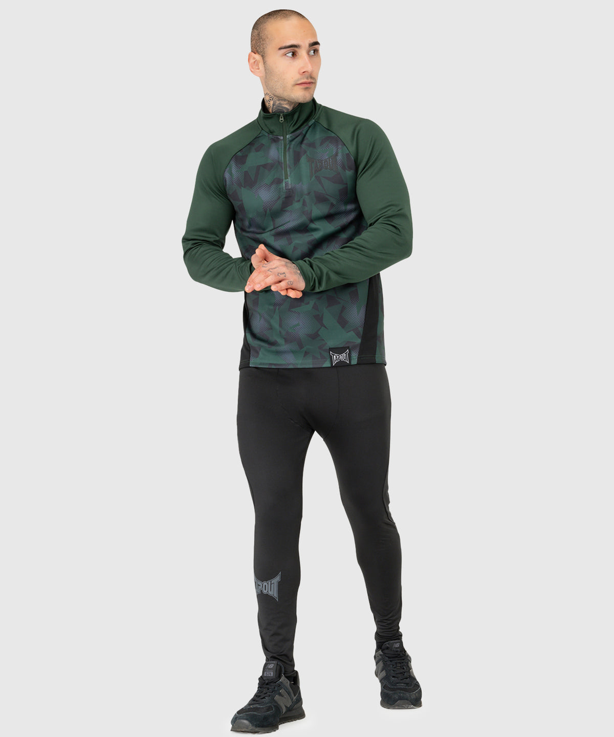 Tapout Training Graphic Long Sleeve T-shirt - Green/Black