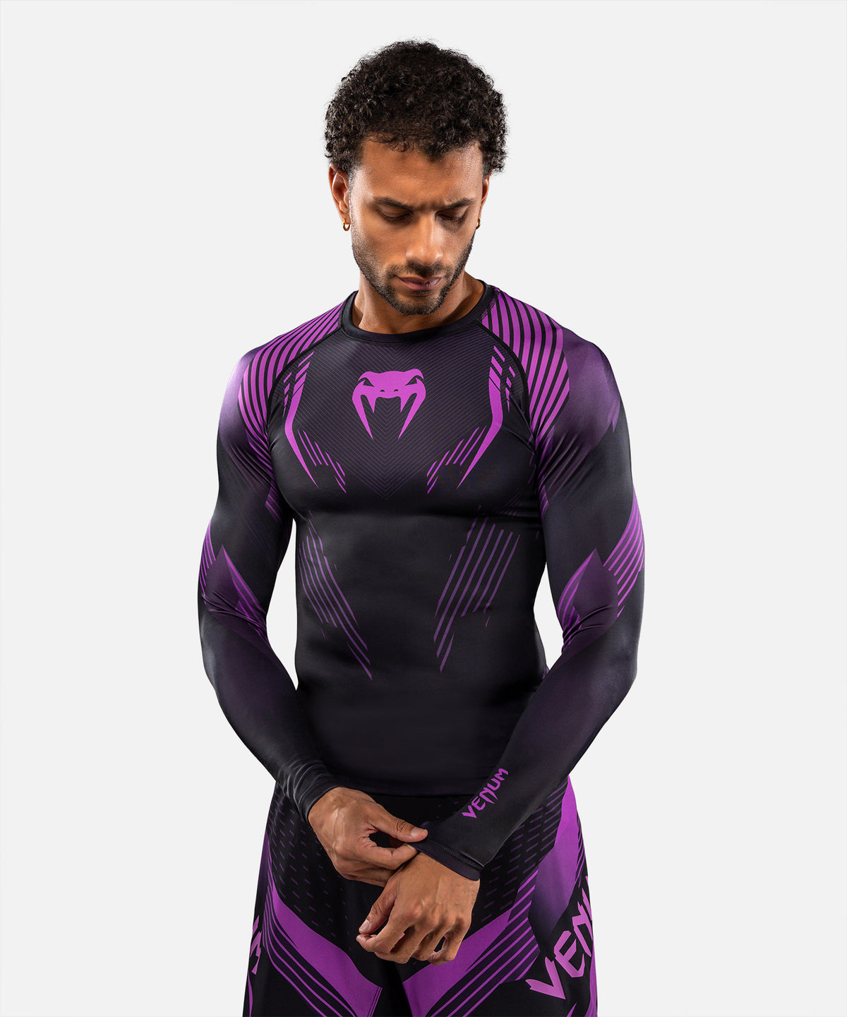 Venum No-Gi 6.0 Langarm Rashguard - Schwarz/Lila