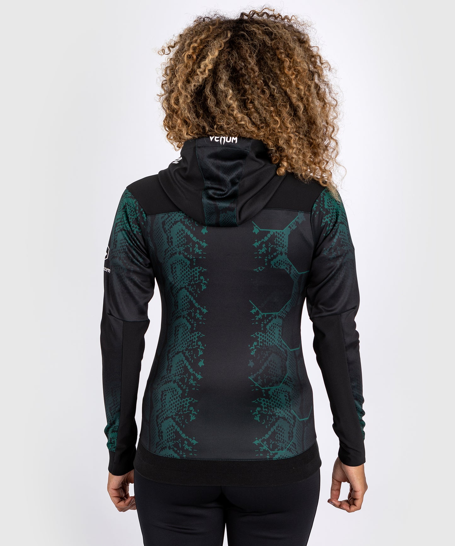 UFC Adrenaline by Venum Authentic Fight Night Women’s Walkout Hoodie - Emerald Edition - Green/Black 