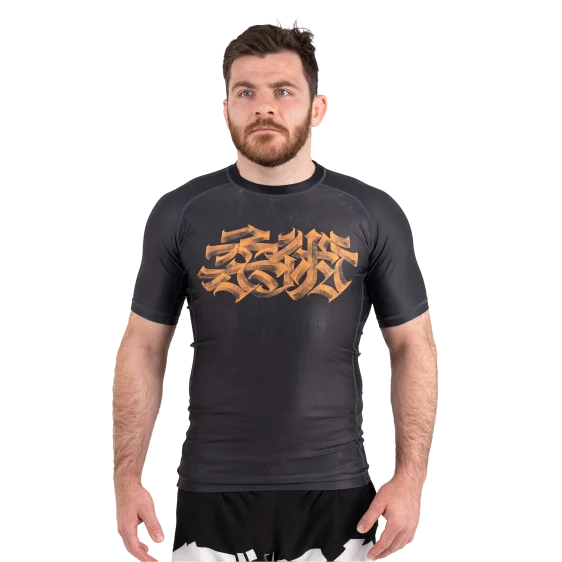 Scramble Hanzi Gold Rashguard - Schwarz