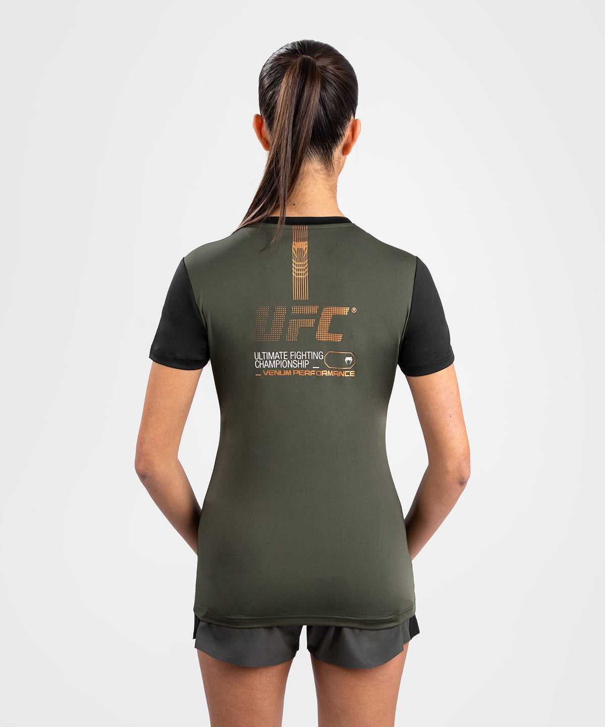 T-shirt Dry-Tech pour Femmes UFC Adrenaline by Venum Fight Week - Kaki/Bronze