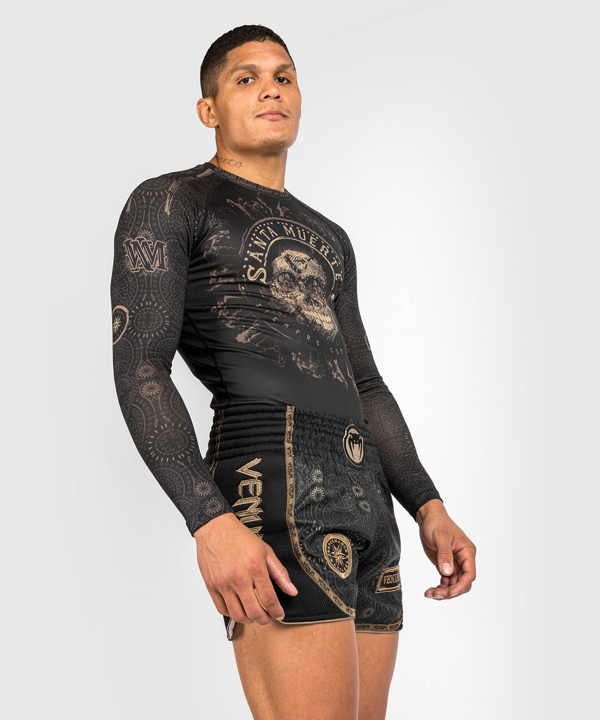 Rashguard Santa Muerte Dark Side Venum - Langarm - Schwarz/Braun