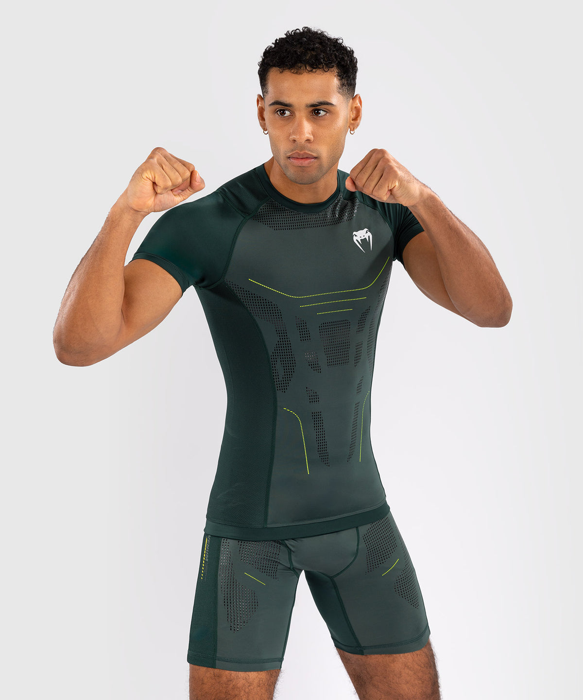 Venum Technical 3.0 Rashguard a Maniche Corte - Verde Foresta
