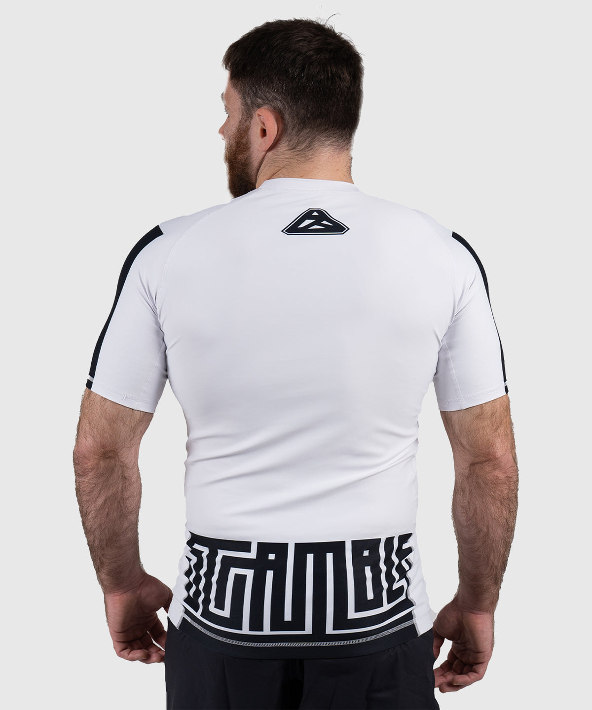 Rashguard À Manches Courtes Scramble Ranked - Blanc/Noir