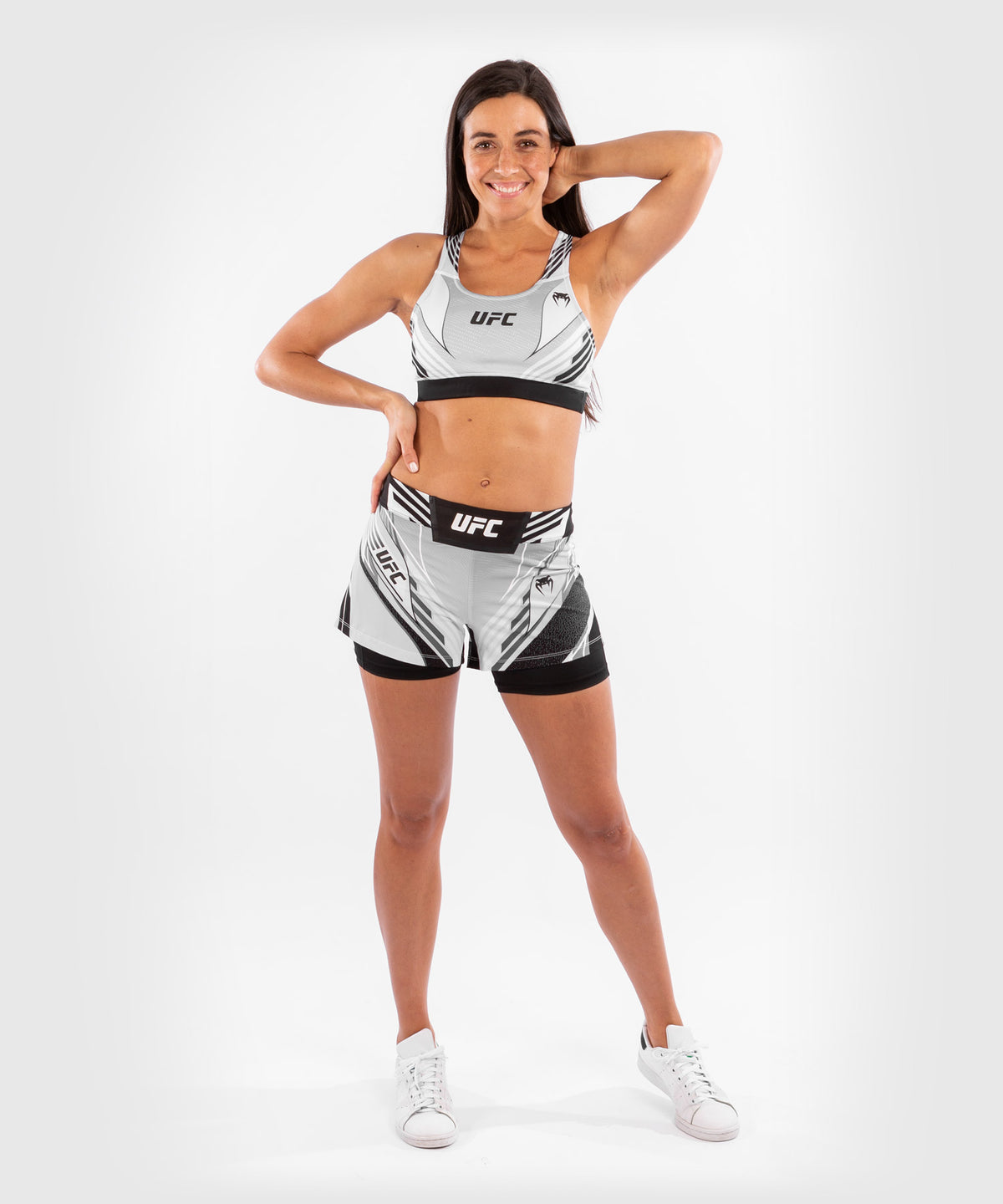Pantalón De Mma Para Mujer UFC Venum Authentic Fight Night – Modelo Corto - Blanco