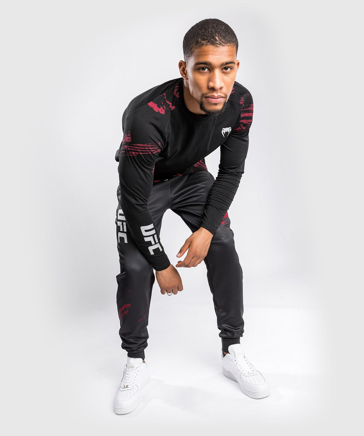 T-Shirt UFC Venum Authentic Fight Week 2.0 - Manches Longues - Noir/Rouge