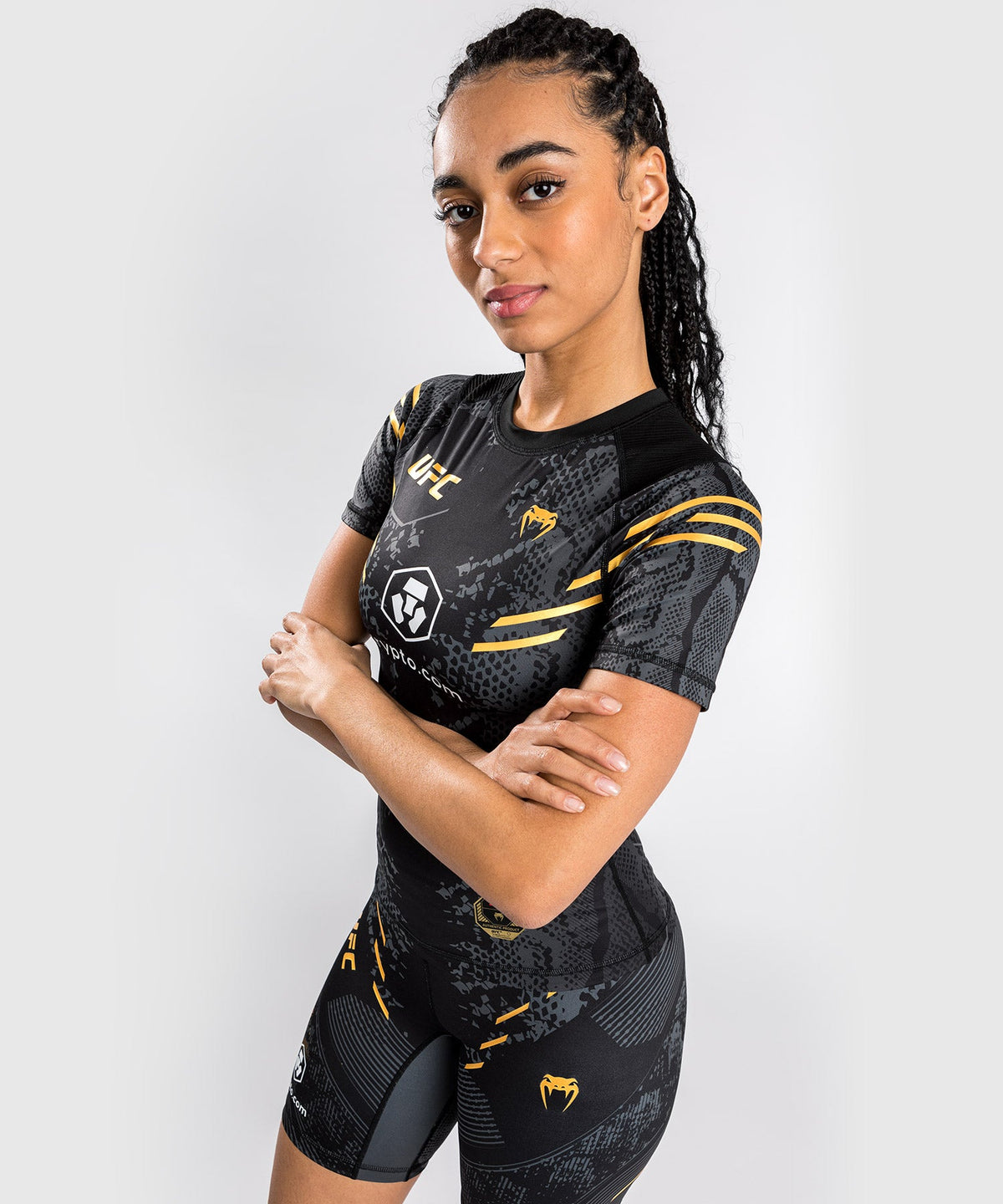 Rashguard à manches courtes pour Femmes UFC Adrenaline by Venum Authentic Fight Night - Champion
