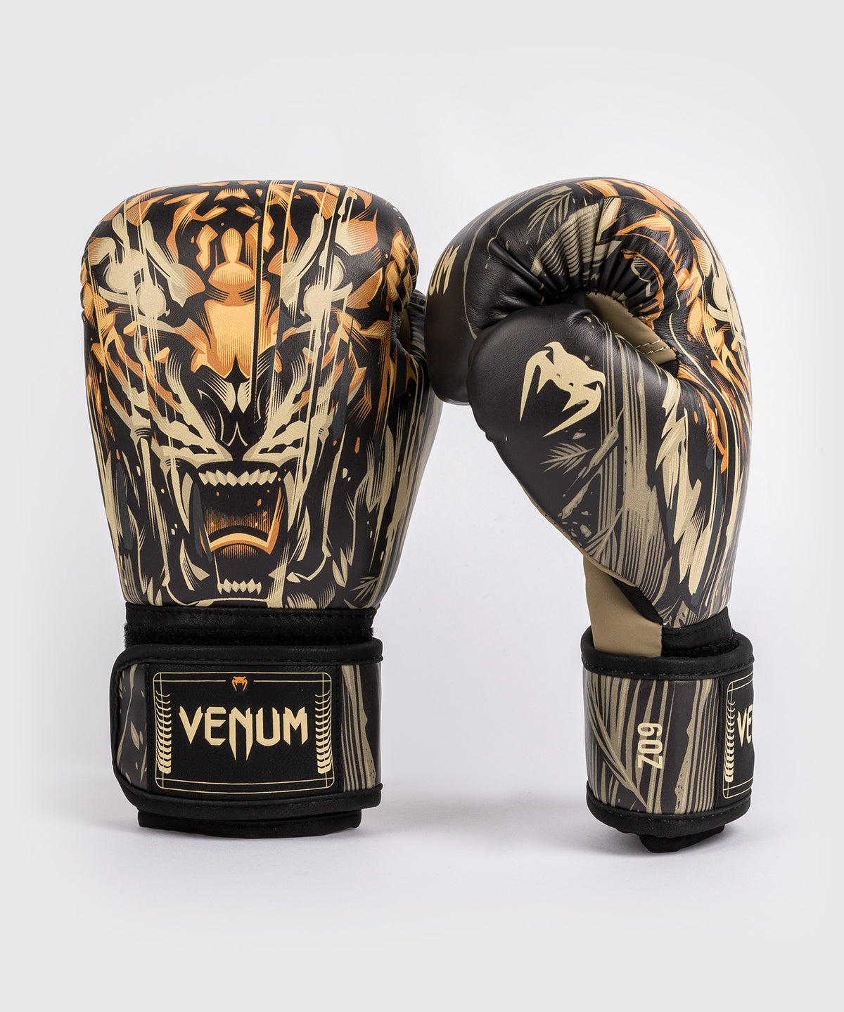Venum Tiger Kinder Boxhandschuhe - Schwarz/Neon Orange