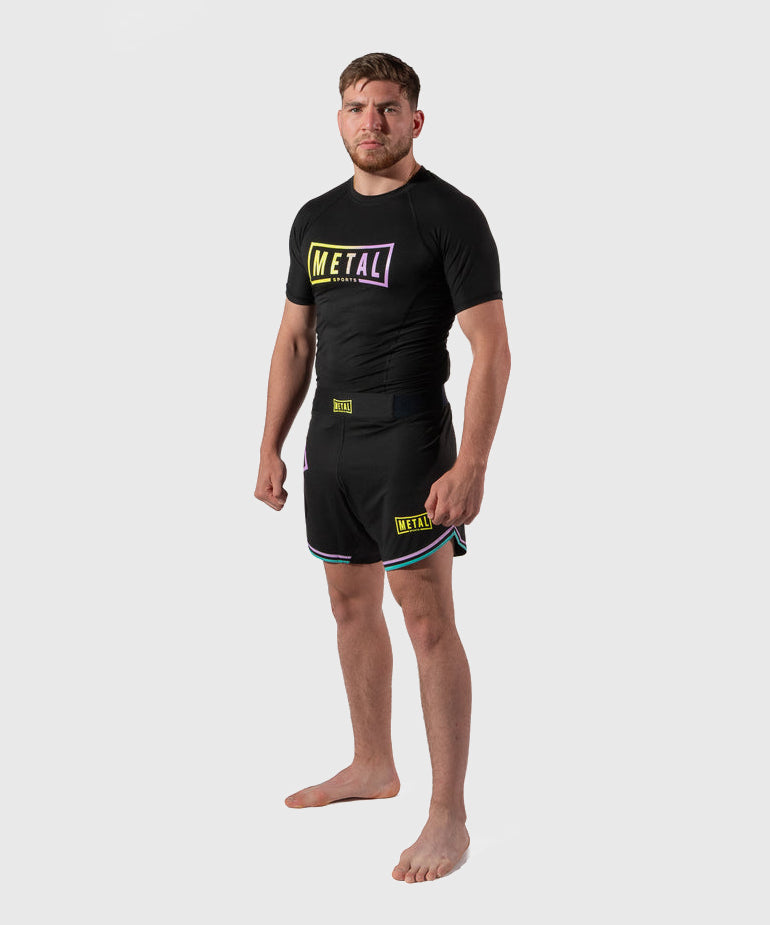 Metal Boxe Post Cutting Treats Fightshorts - Schwarz