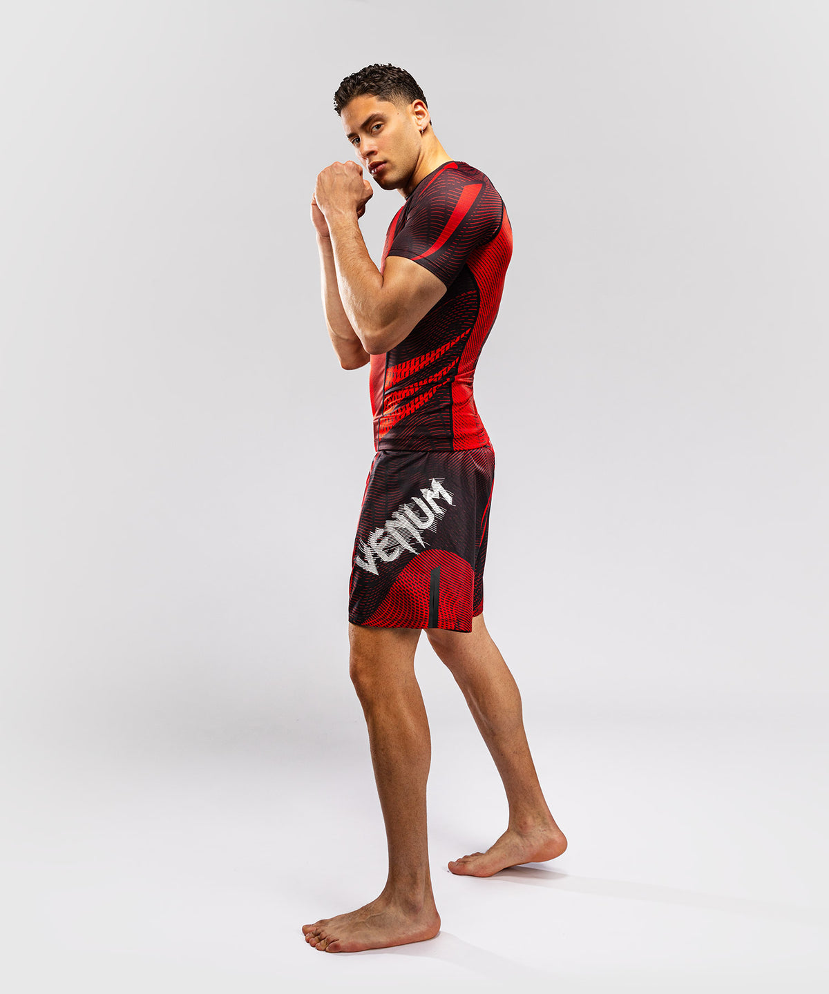 Rashguard à Manches Courtes Venum Galactic 3.0 - Rouge/Argent