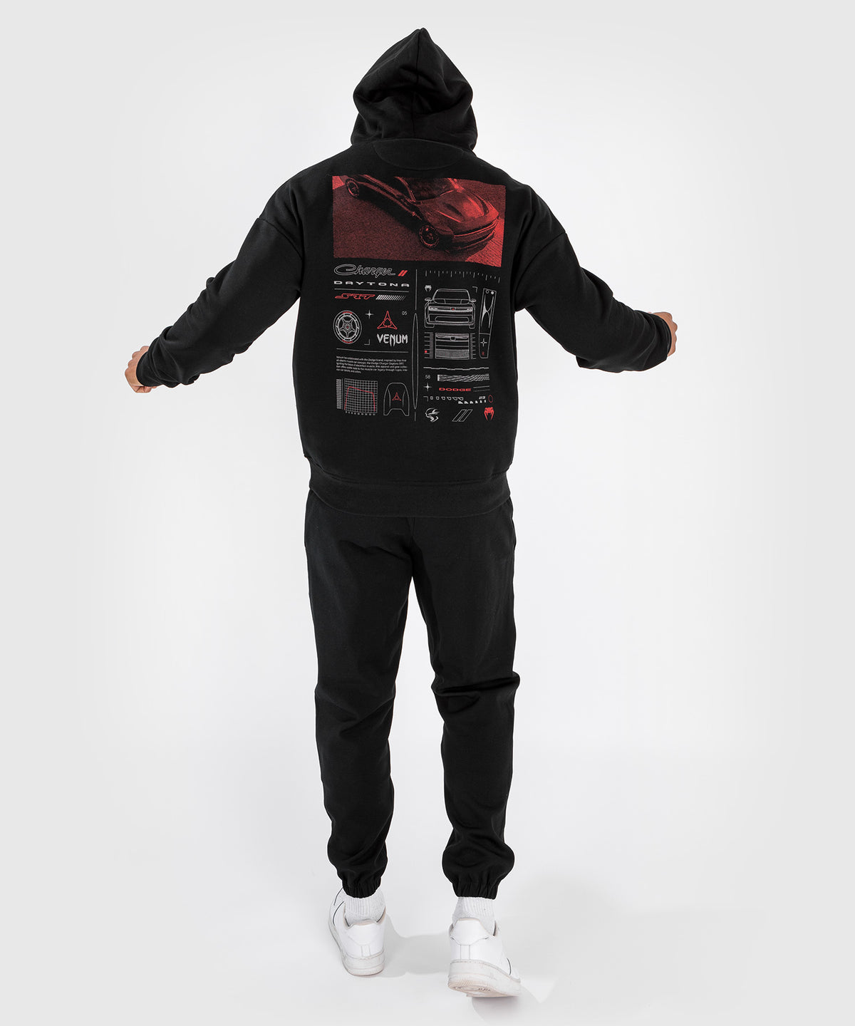 Sweat à capuche imprimé unisexe Venum x Dodge Banshee - Noir