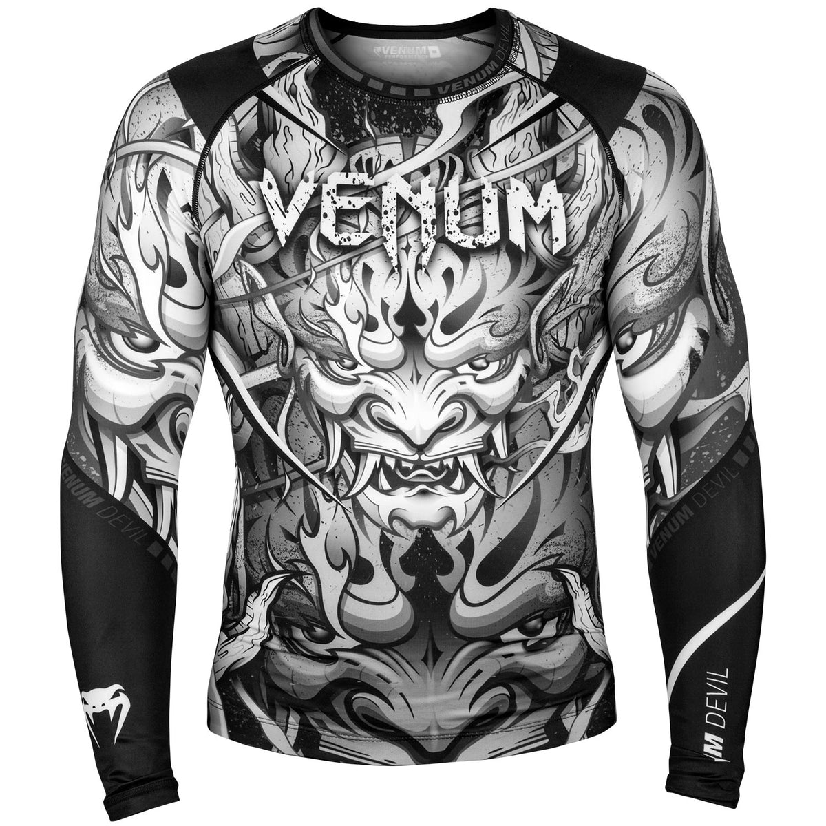 Venum Devil Rashguard - Long Sleeve - White/Black