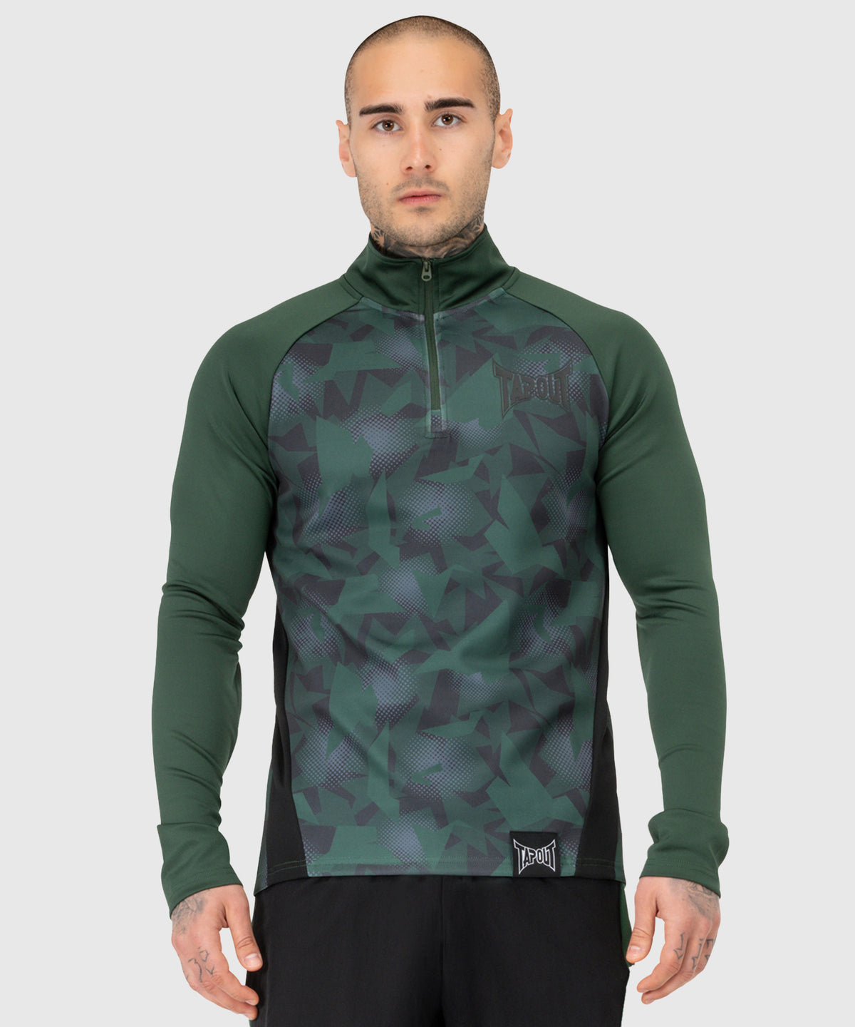 Tapout Training Graphic Long Sleeve T-shirt - Green/Black