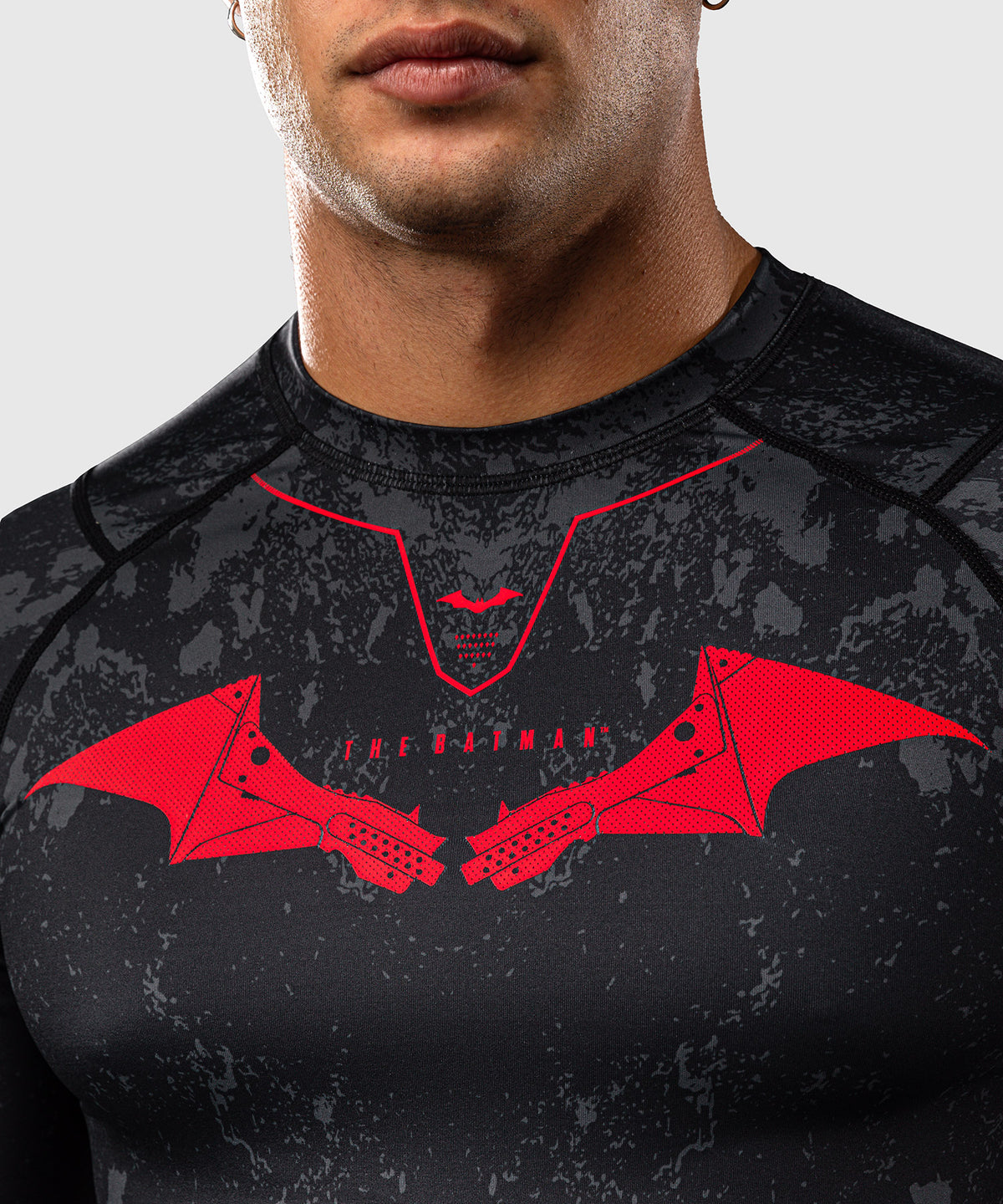 Venum x Batman Rashguard a maniche lunghe - Nero/Grigio/Rosso