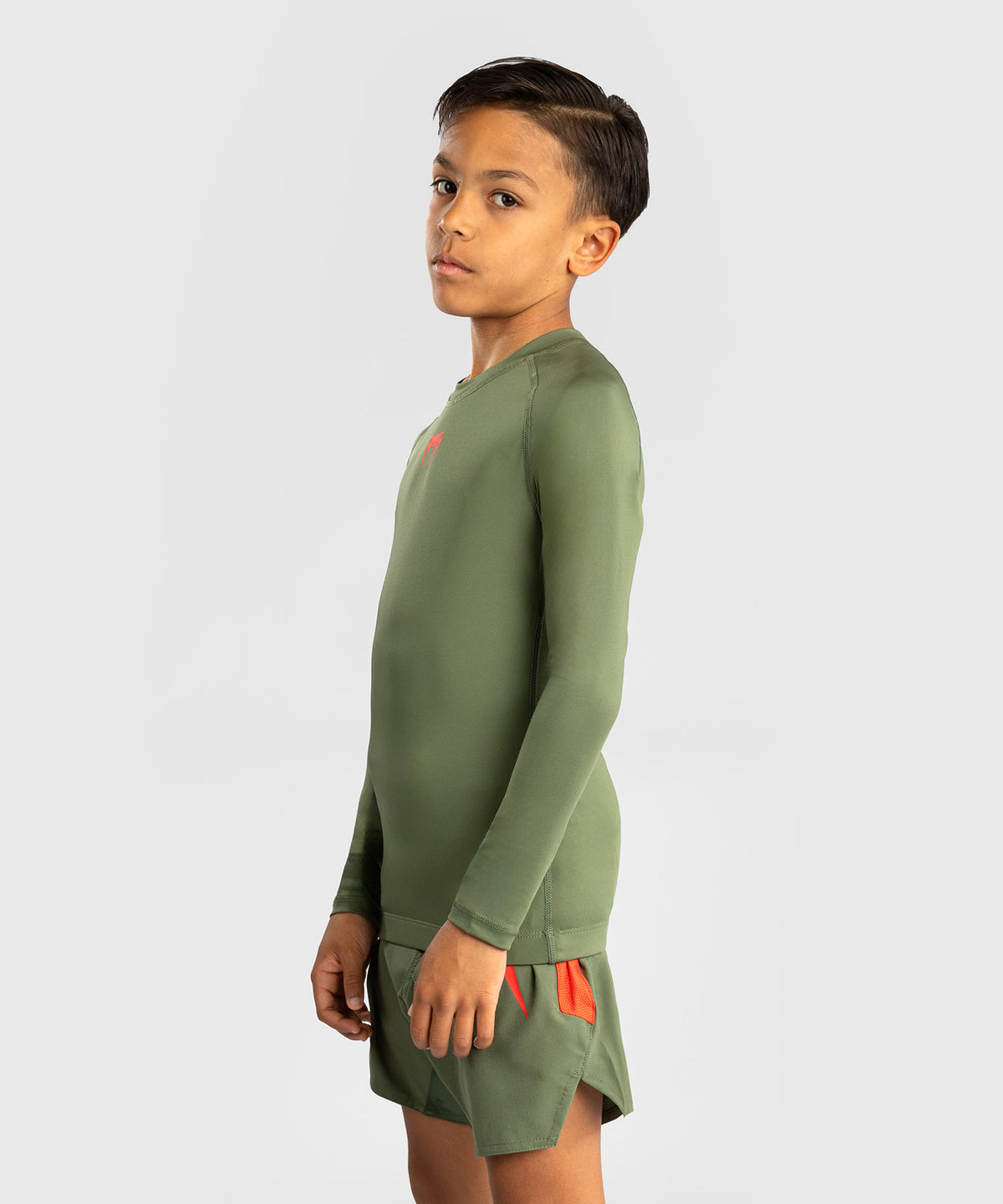 Venum Contender Kinder Rashguards Lange Ärmel - Army Green/Orange