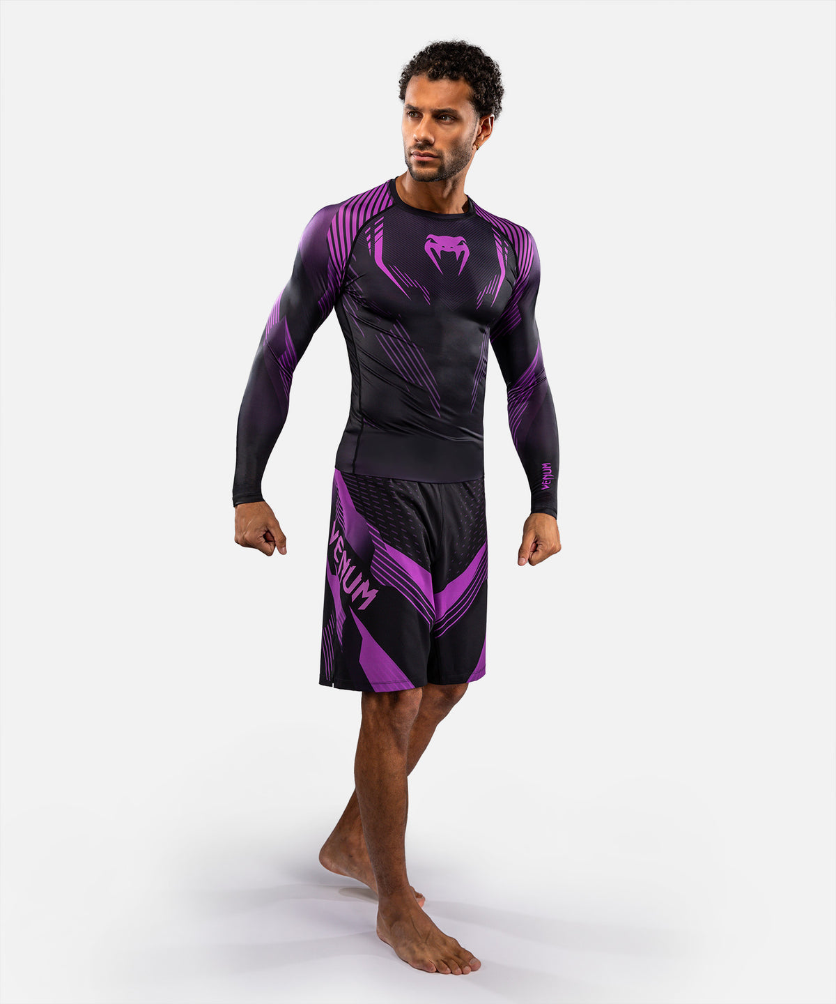 Venum No-Gi 6.0 Langarm Rashguard - Schwarz/Lila