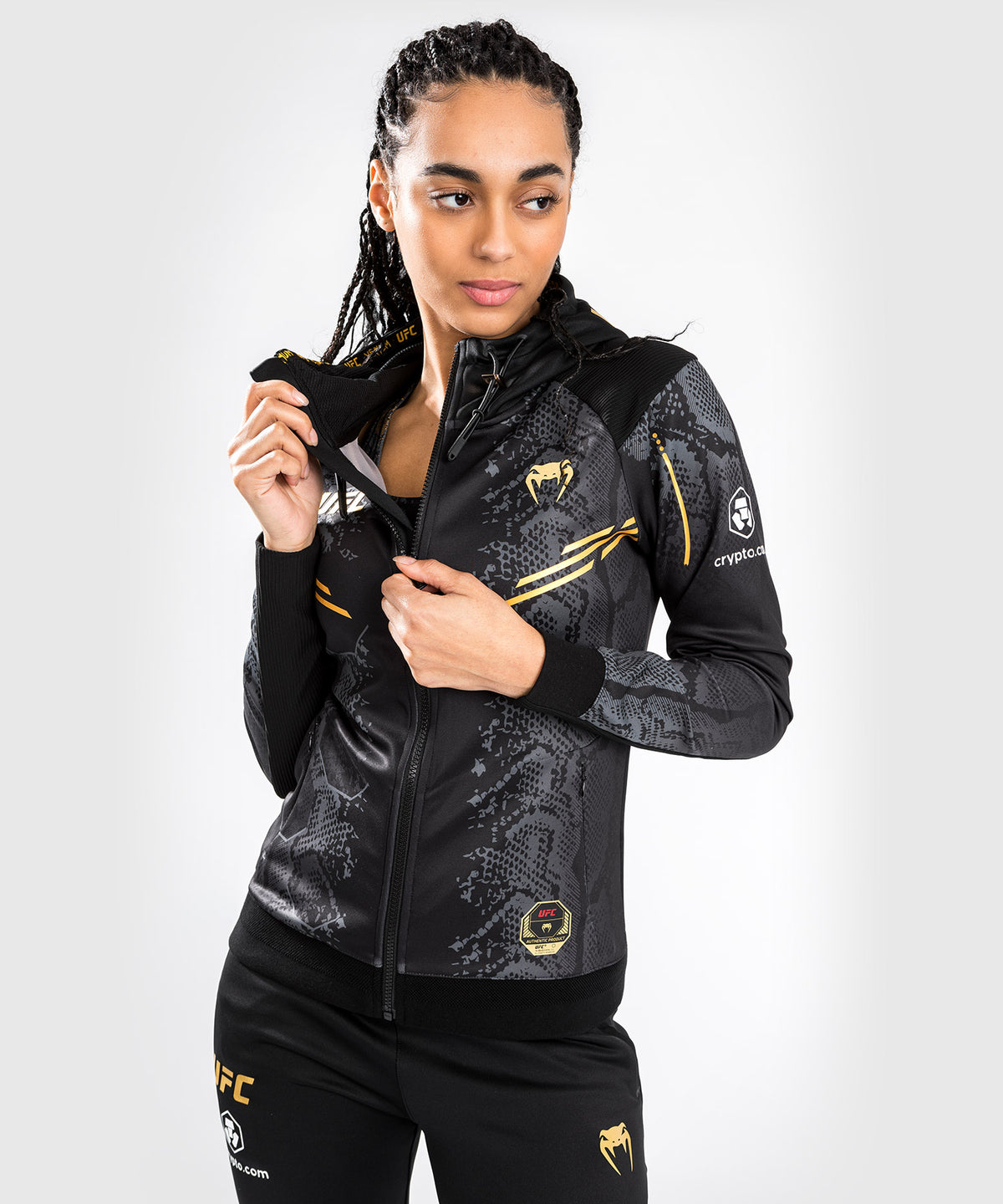UFC Adrenaline by Venum Authentic Fight Night Felpa con cappuccio Walkout da Donna - Champion