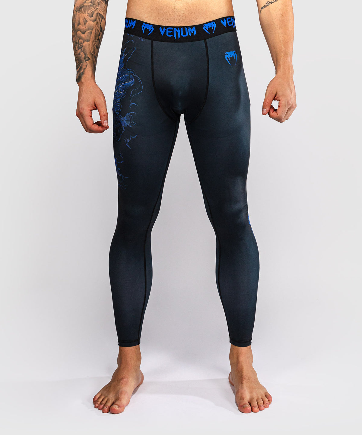 Pantalon de compression Venum Thunder Dragon – Noir/Bleu Royal