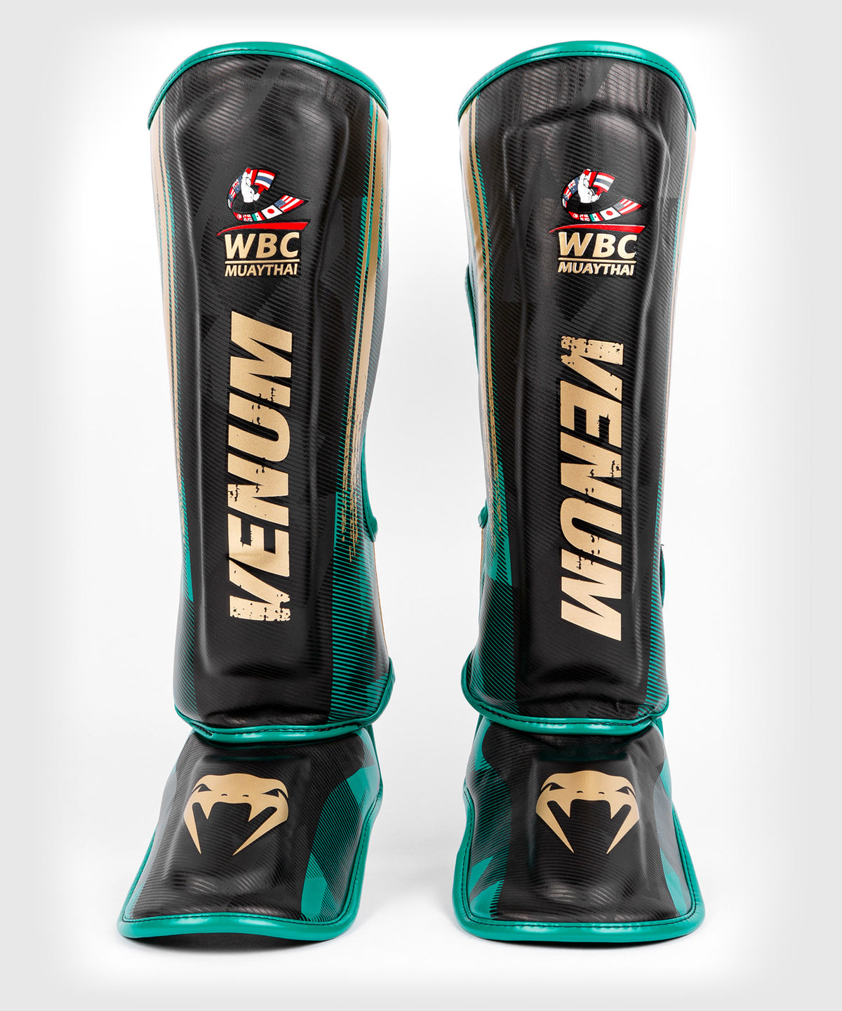 Protège-tibias Venum WBC Muay Thai - Noir/Vert
