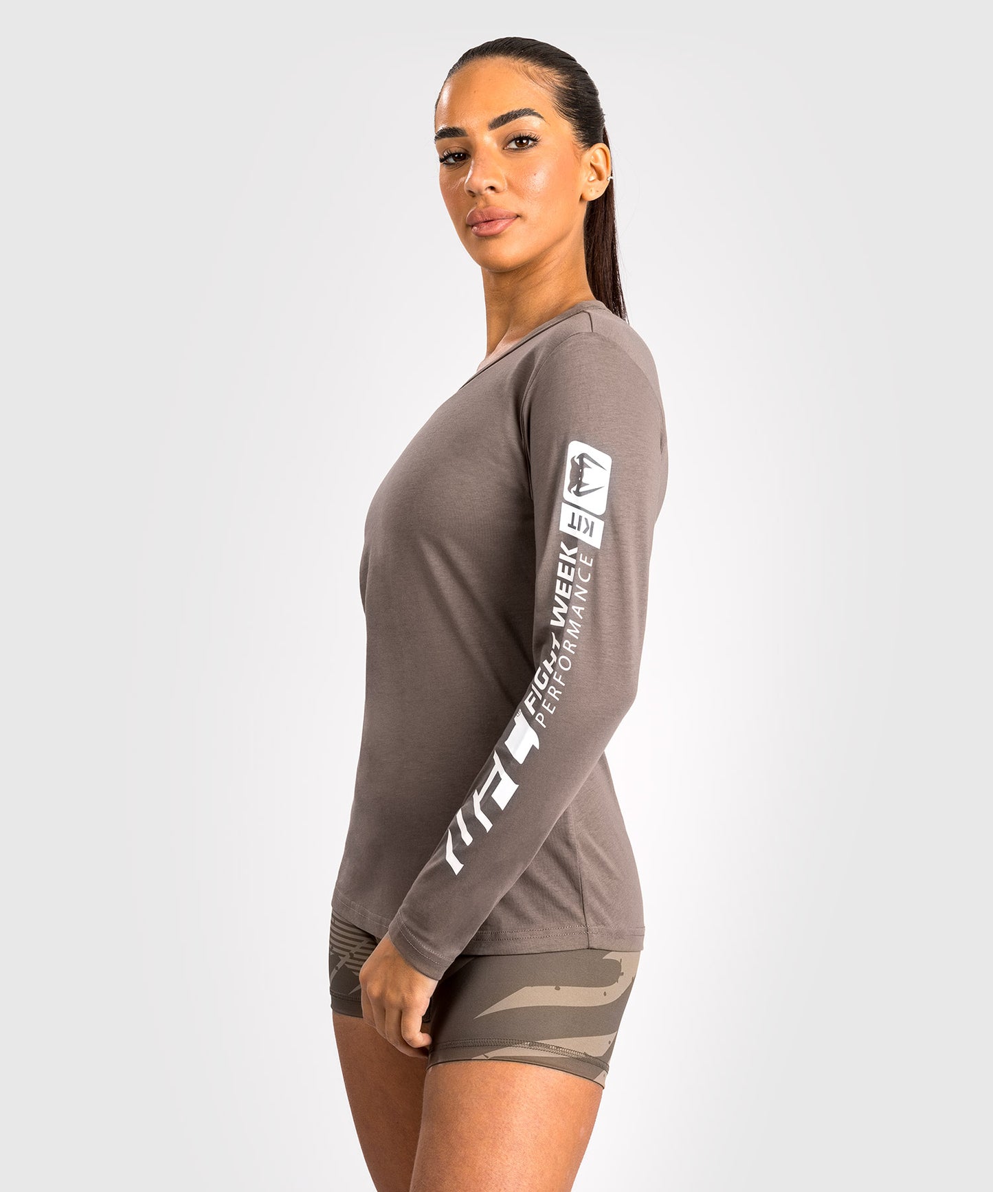 Women's Long Sleeve Cotton T-Shirt UFC Adrenaline by Venum Fight Week - Bronze
