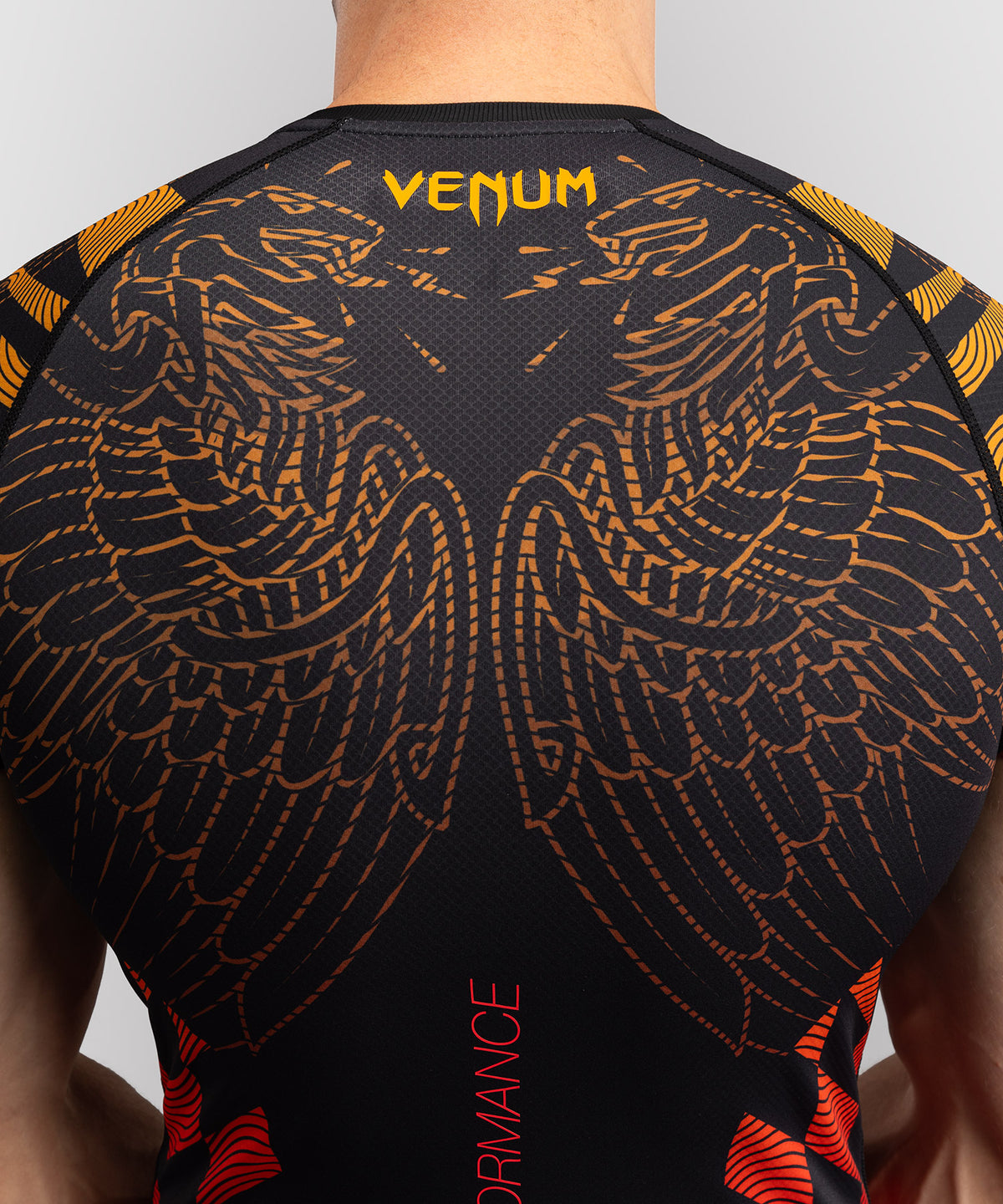 Venum Quetzal Fury Kurzarm Rashguard - Schwarz/Fury Rot/Tangerine