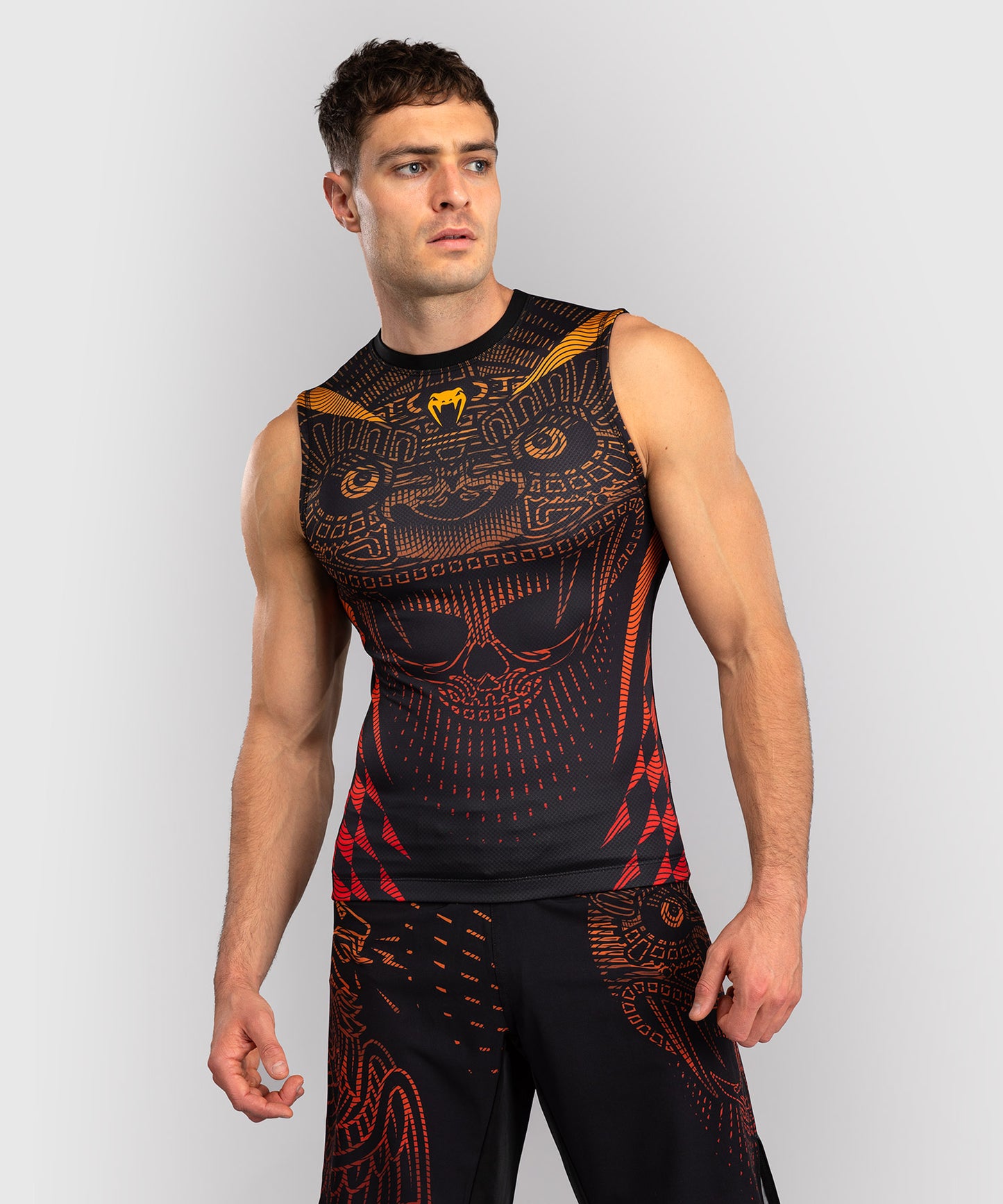 Rashguard Sans Manches Venum Quetzal Fury - Noir/Rouge Fury/Mandarine