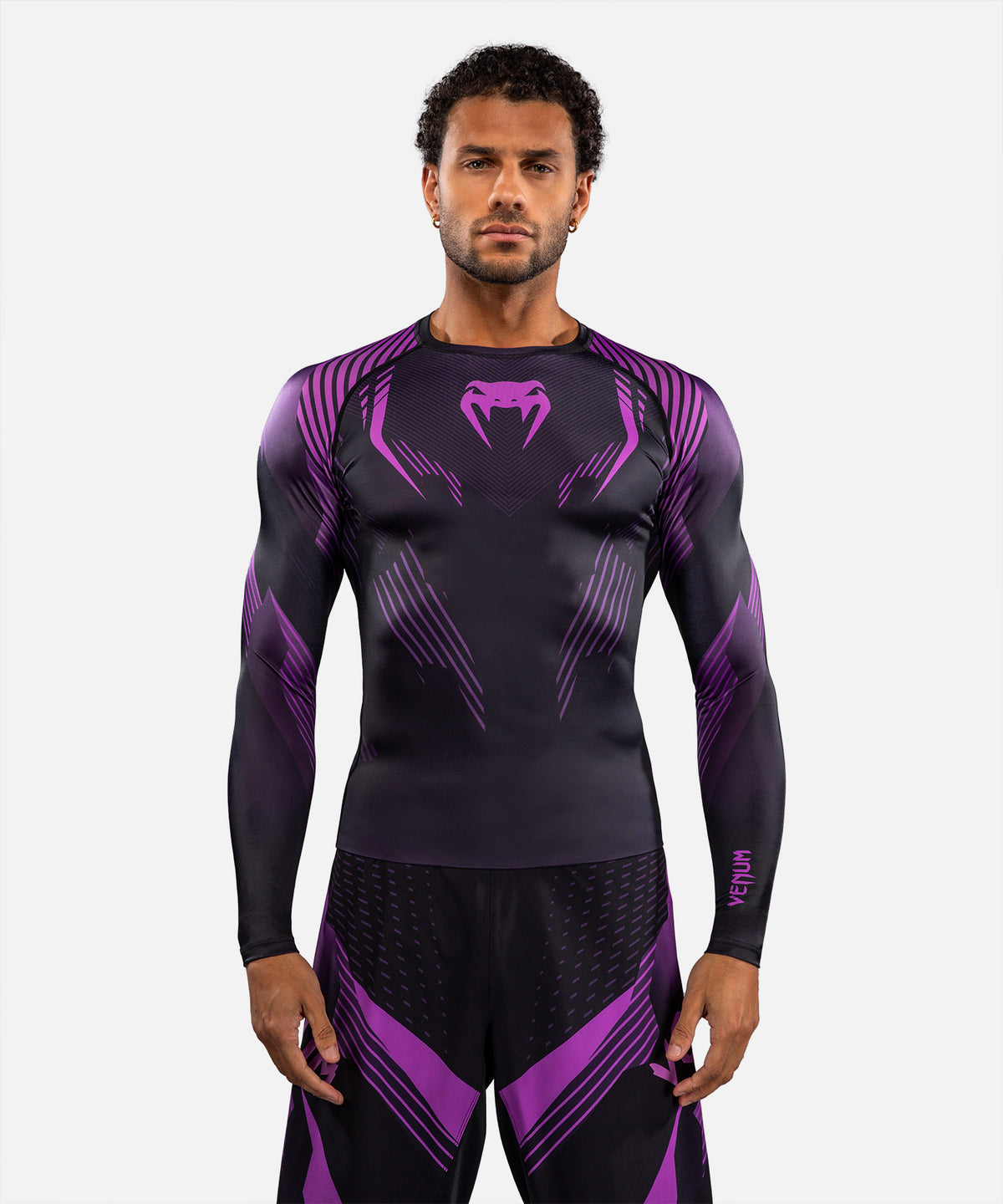 Venum No-Gi 6.0 Langarm Rashguard - Schwarz/Lila