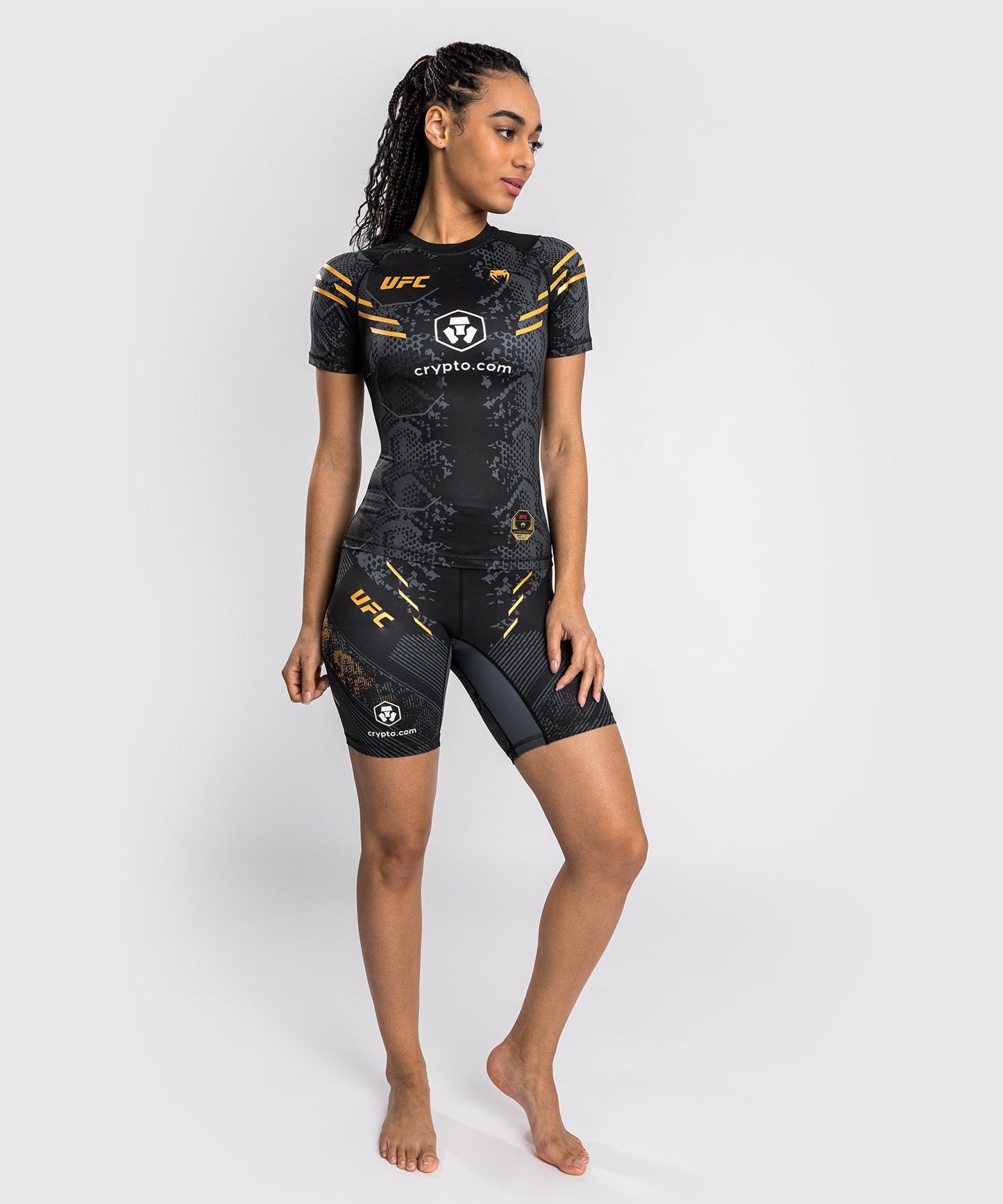 Rashguard à manches courtes pour Femmes UFC Adrenaline by Venum Authentic Fight Night - Champion