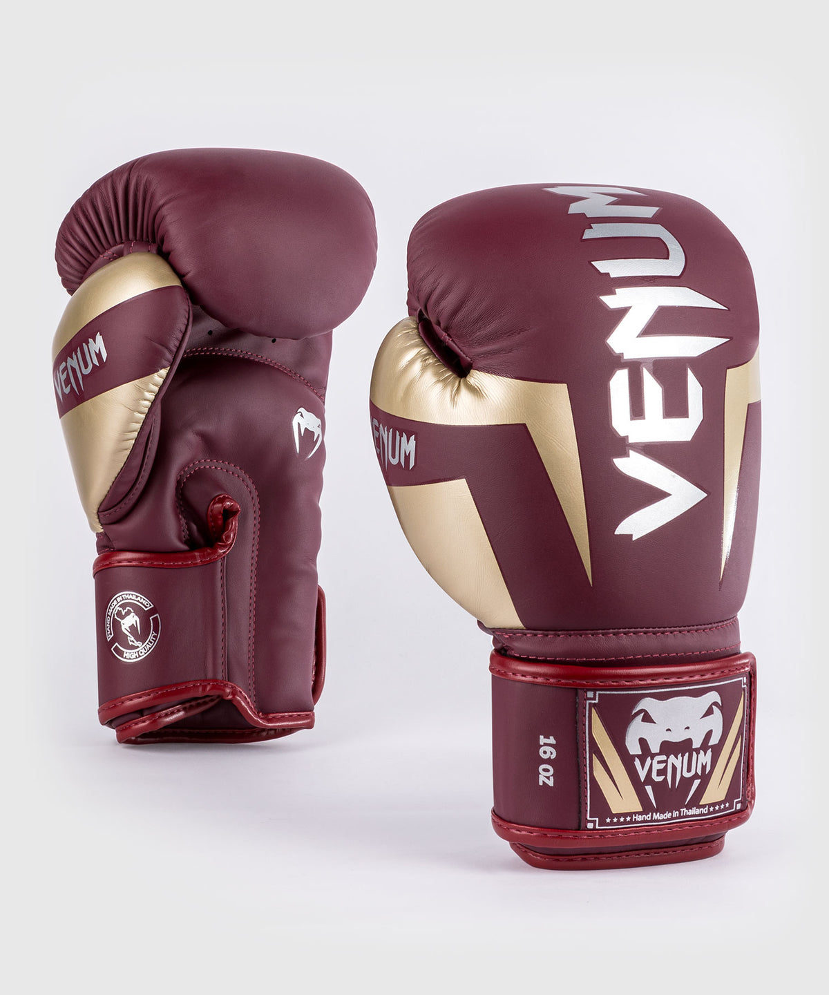Venum Elite Boxing Gloves - Burgundy/Gold