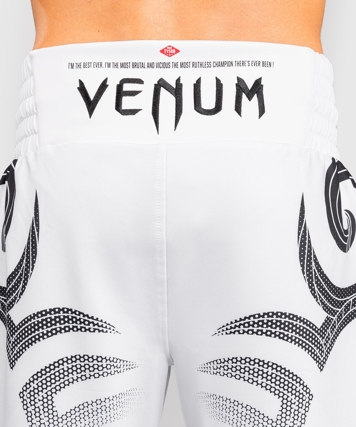 Short de Boxe Venum x Mike Tyson Tiger - Blanc Optique/Noir Profond