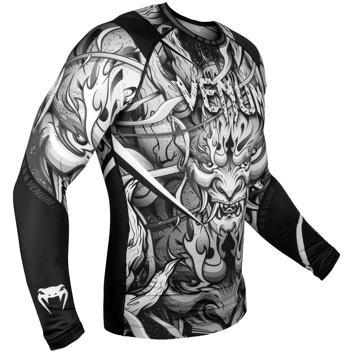 Venum Devil Rashguard - Long Sleeve - White/Black